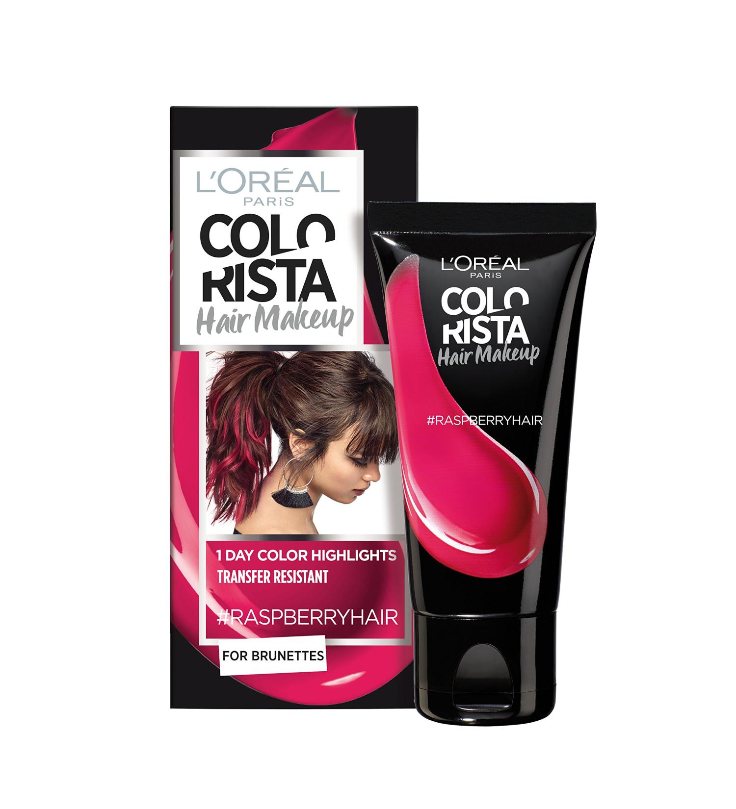 Colorista Hair Makeup Semi-Permanent Hair Color for Brunettes Raspberry 30 ml - Pack of 2 - Buy Online on GoSupps.com