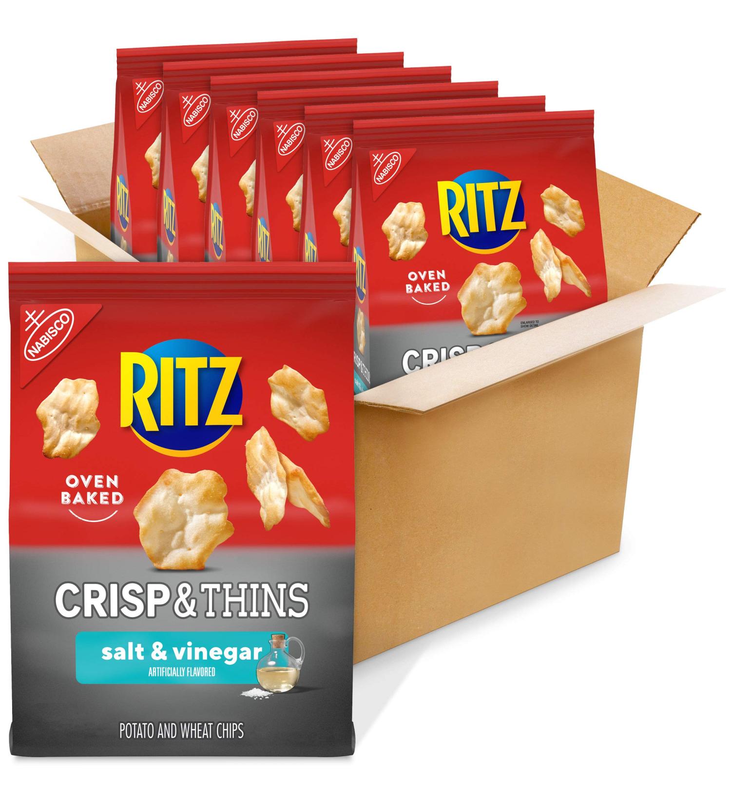 RITZ Crisp and Thins Salt and Vinegar Chips - 6 Pack (7.1 oz each) - Buy Online on GoSupps.com
