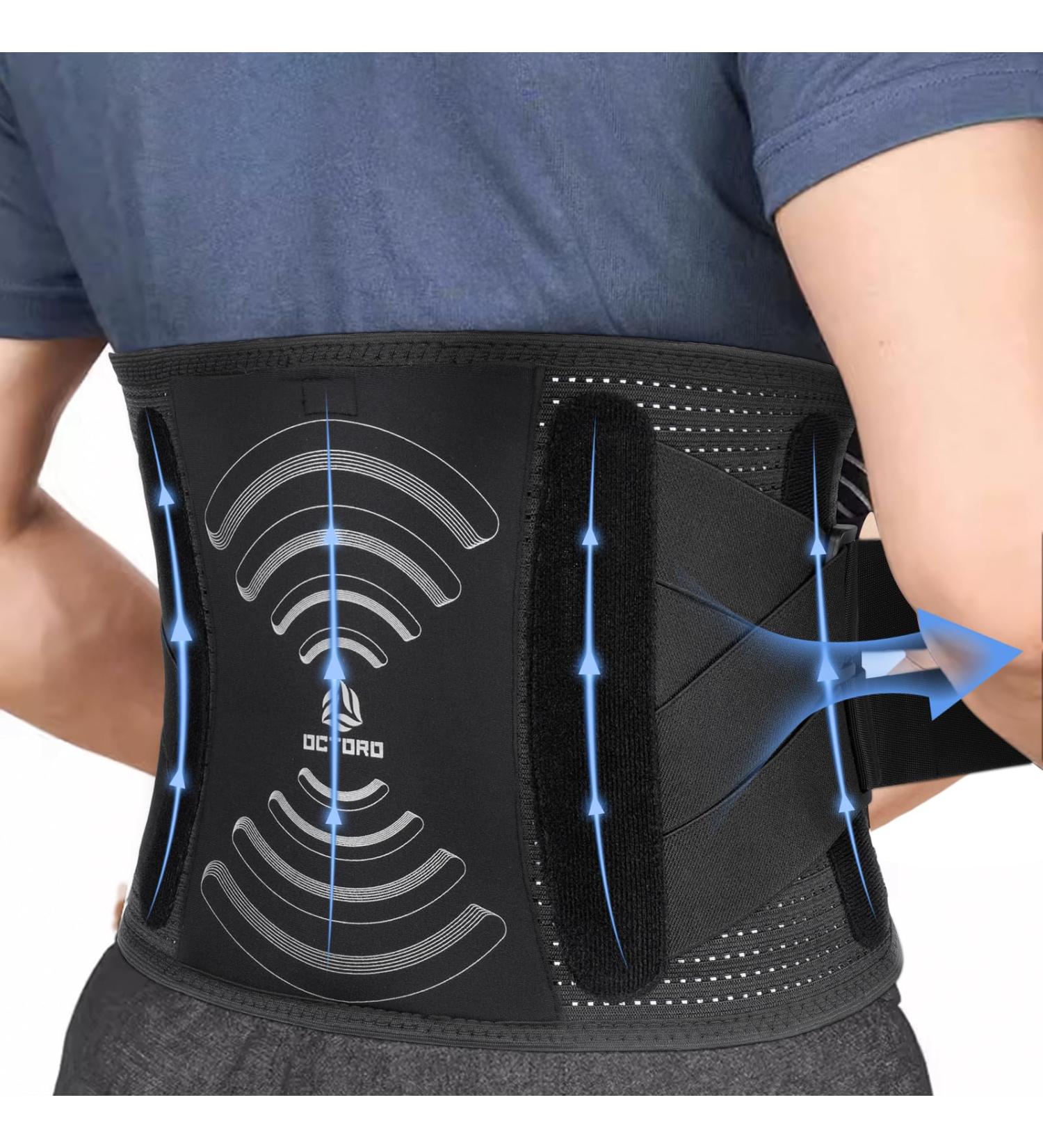Adjustable Back Brace for Lower Back Pain Relief | 7 Stays Support Belt for Herniated Disc Sciatica Scoliosis | Breathable Lumbar Support with Hot & Cold Therapy - L/XL - Buy Online on GoSupps.com