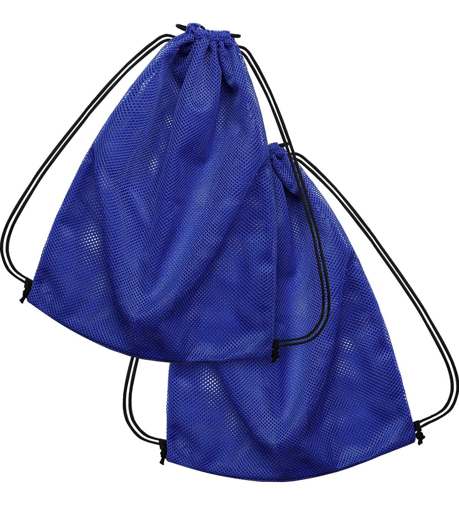 Multipurpose Dark Blue Mesh Drawstring Backpack for Swimming, Gym & Clothes - Buy Online on GoSupps.com