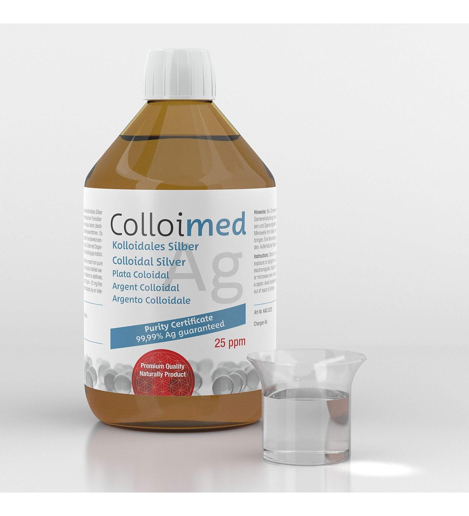 Buy Colloimed Colloidal Silver 25ppm - 500ml High Purity 99.99% in Brown Glass Bottle | International Shipping - Buy Online on GoSupps.com