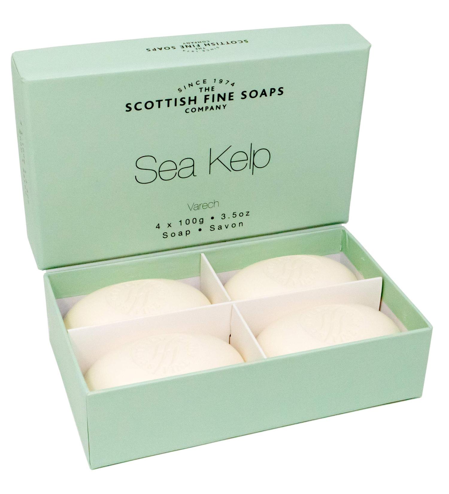 Scottish Fine Soaps Sea Kelp Varech Soap 4 x 100g - Natural Seaweed Cleansing Bars - Buy Online on GoSupps.com
