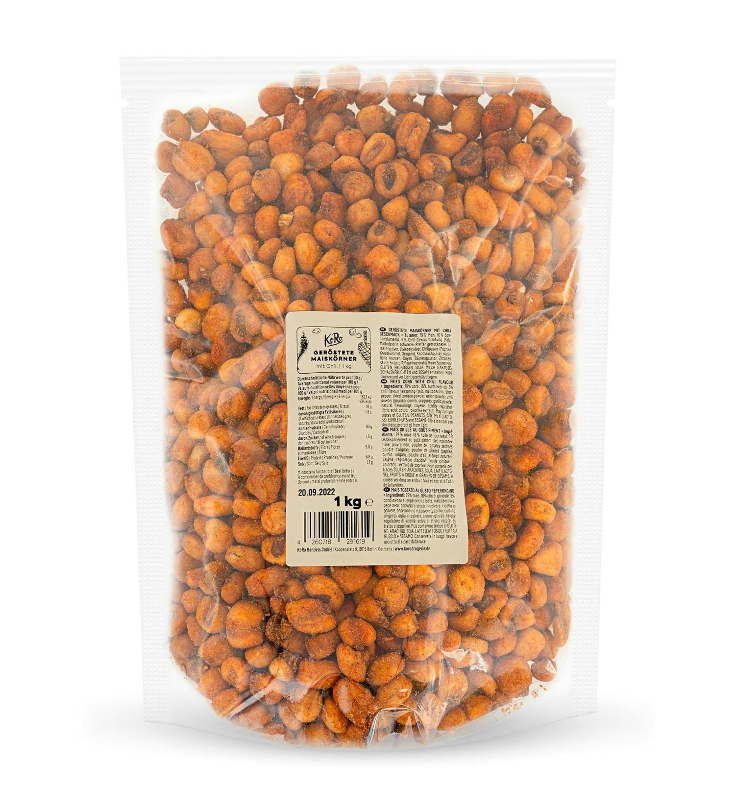 KoRo - Salted roasted corn with chili pepper 1 kg - Buy Online on GoSupps.com