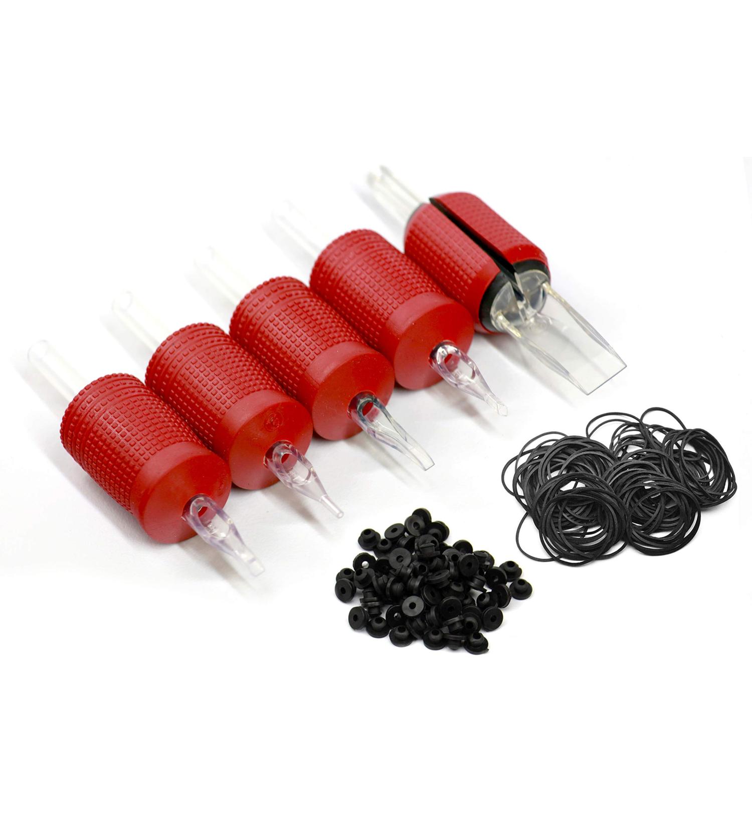 BEZTAT 25mm Ultra Premium Clear Disposable Tubes - 20 Pack with Red Soft Silicone Grip, 1 Inch Round Tip (5RT) - Buy Online on GoSupps.com