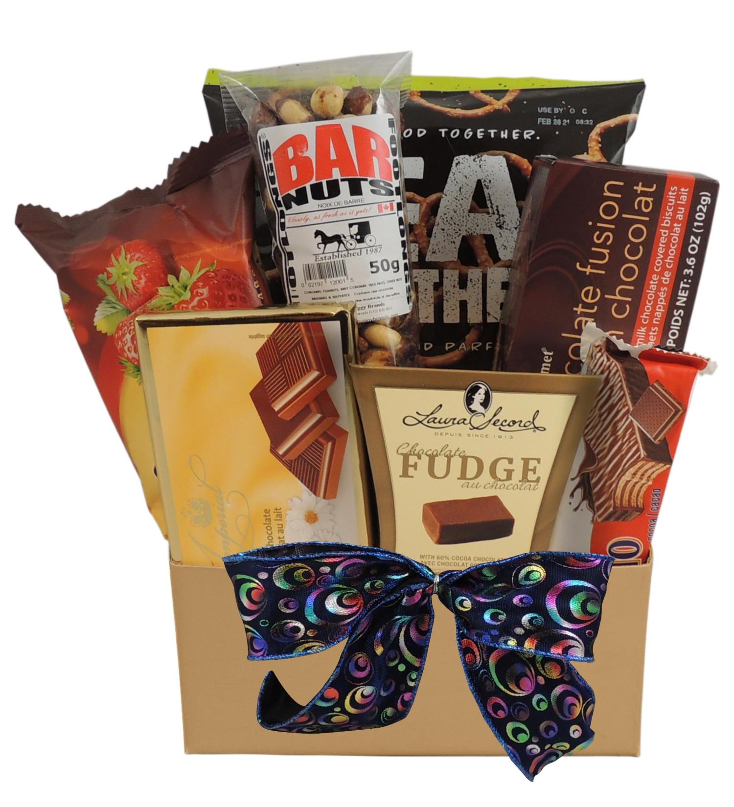 Chocolate Lover Gourmet Gift - Munchies Chocolates and Chocolate Covered Treats Nuts and more