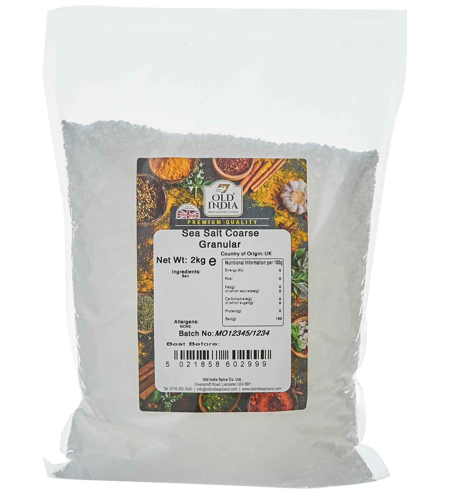 Old India Sea Salt Coarse Granular 2kg - Premium Quality Salt 2 kg (Pack of 1) - Buy Online on GoSupps.com