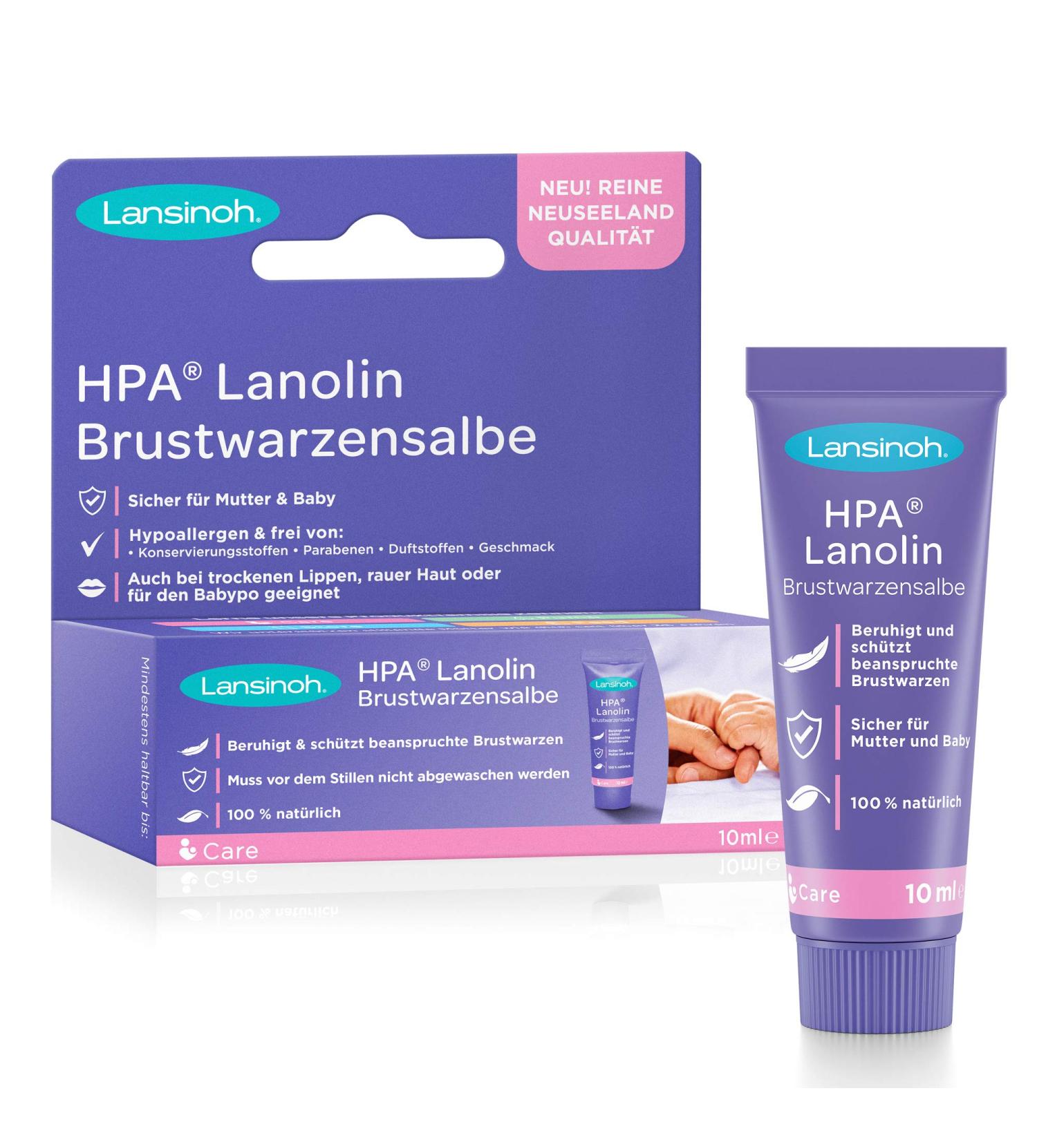 Lansinoh HPA Lanolin Nipple Ointment - 100% Natural Calms & Protects Stressed Nipples - Dermatest 'Very Good' - 10ml (1 Pack) - International Shipping Available - Buy Online on GoSupps.com