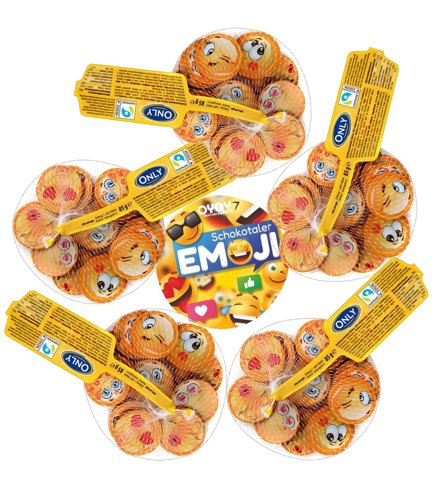 Buy Oyoy Emoji Chocolate Set - 5x 85g Smiley Milk Chocolates & Sticker | 425g Small Souvenir Gift for Kids - Perfect Candy Gift! - Buy Online on GoSupps.com