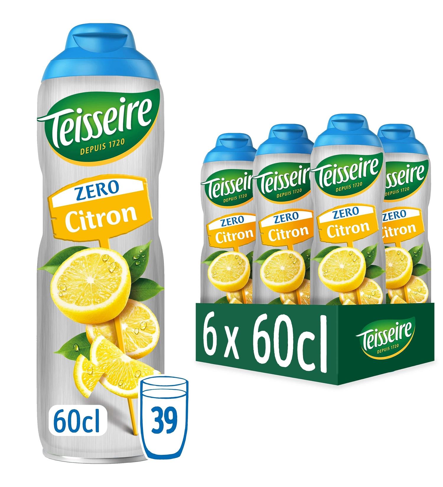 Teisseire Zero Sugar Lemon Syrup for Refreshing Drink Cocktails Bottle (Pack of 6) - Buy Online on GoSupps.com
