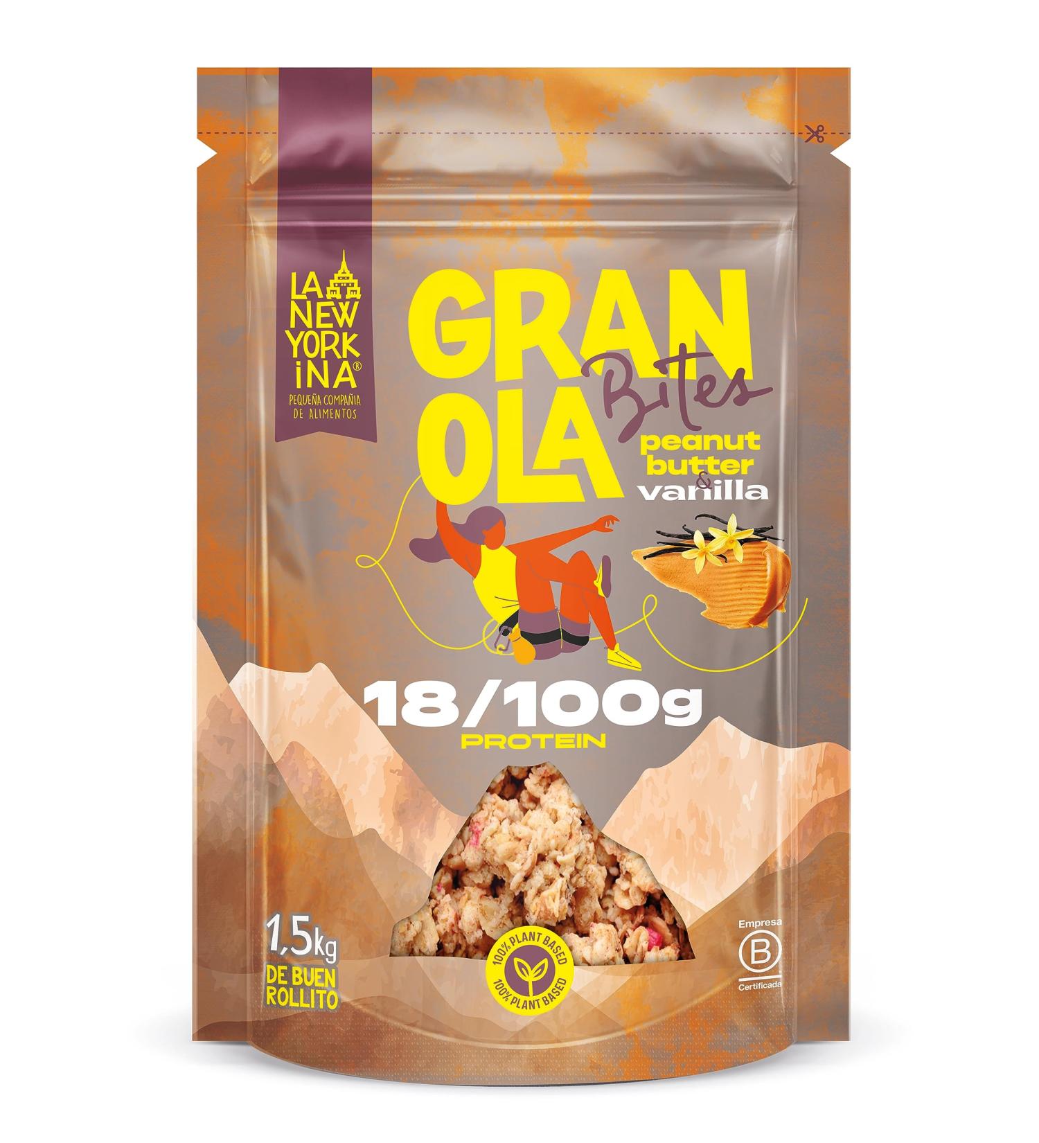 LA NEWYORKINA Granola Peanut Butter Vanille avec flocons d'avoine et cr me d'arachide Granola sp cial avec une saveur profonde de cr me d'arachide et la touche parfaite de vanille - Buy Online on GoSupps.com