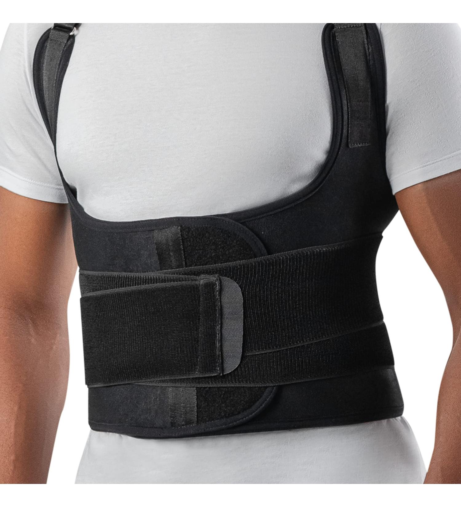 Narrow Support Posture Corrector - Adjustable Back Brace for Men & Women | Lumbar Support for Lower Back Pain | Comfortable Back Support Belt in Black Large - Buy Online on GoSupps.com