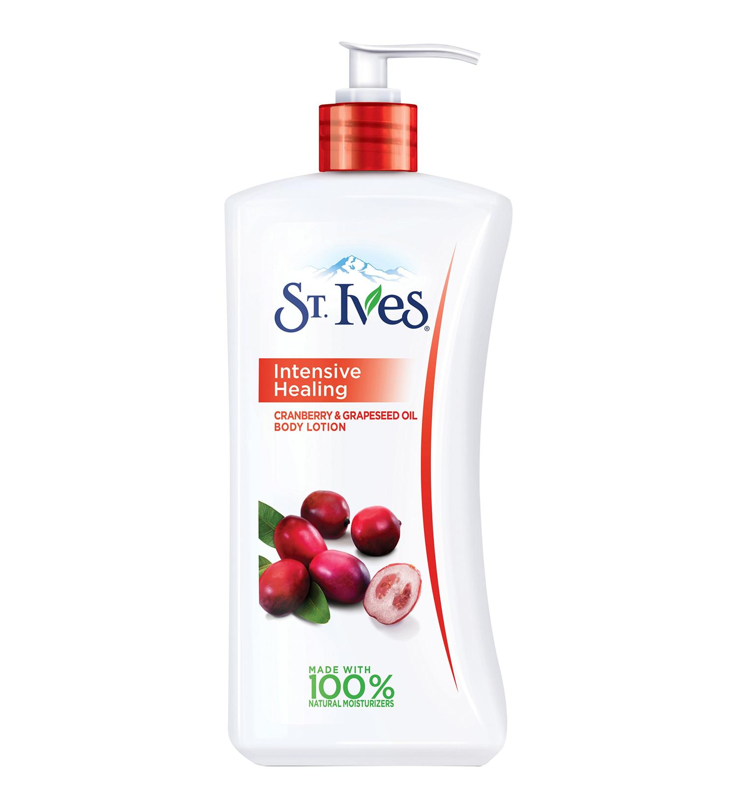 St. Ives Intensive Healing Body Lotion, Cranberry & Grapeseed Oil 21 oz - Buy Online on GoSupps.com