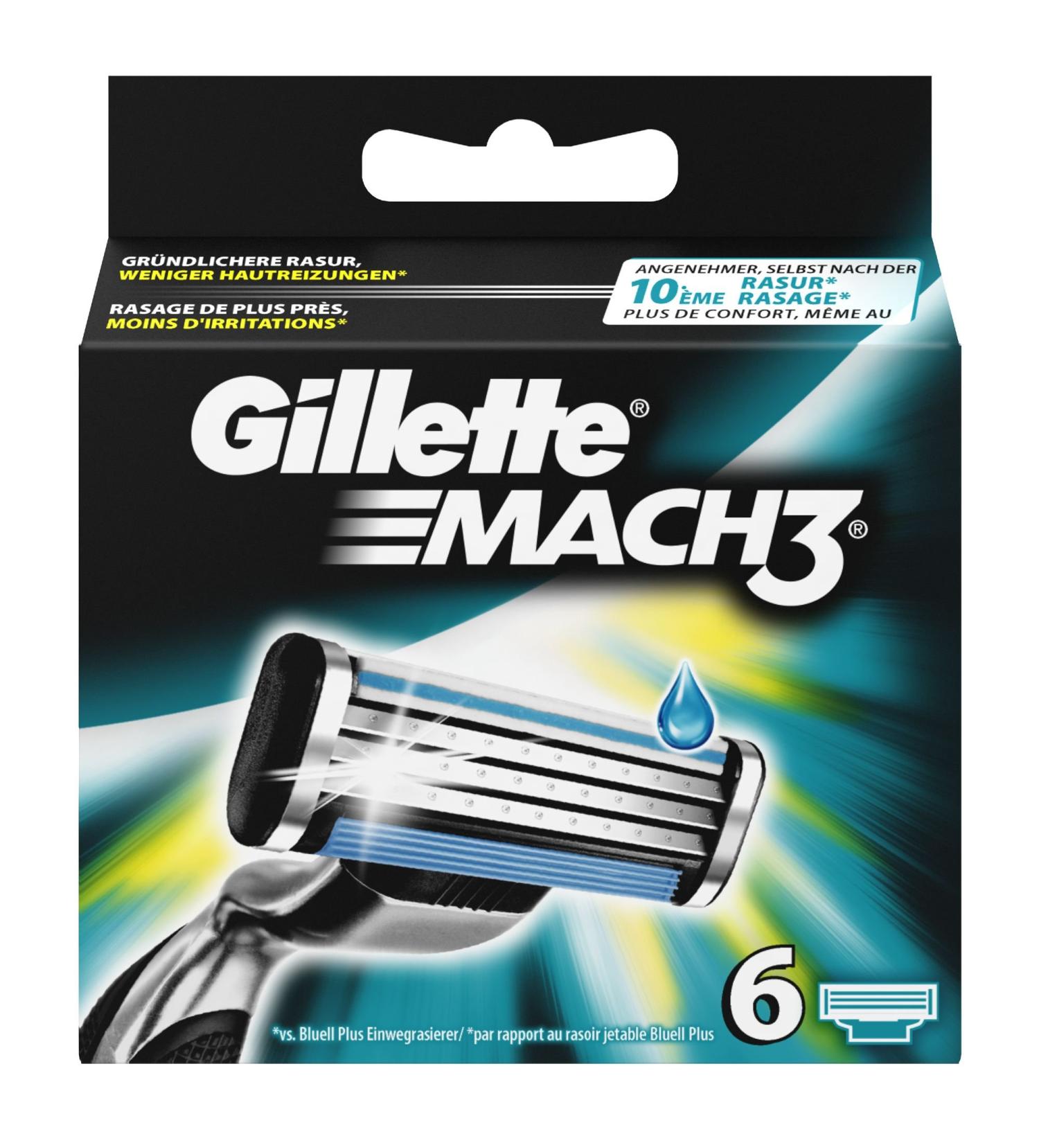 Buy Discontinued Gillette Mach3 Razor Blades for Men - 1 Pack (6 Pieces) - International Shipping Available - Buy Online on GoSupps.com
