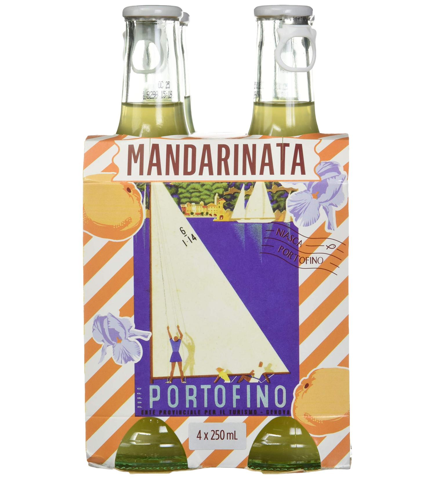 Niasca Portofino Mandarinata Sparkling Mandarin Soda Glass Bottle 250 ml (4 Count) - Buy Online on GoSupps.com
