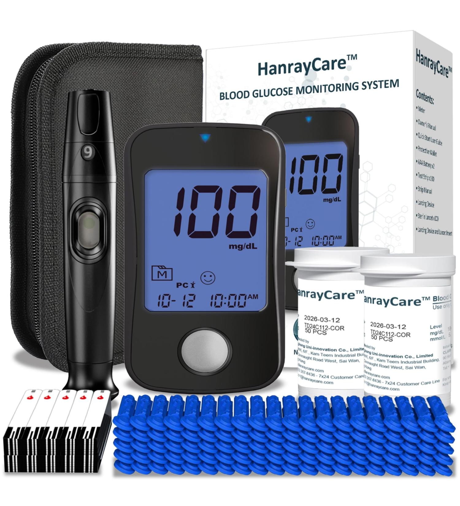 TD-4125 Blood Glucose Monitor Kit | Patented 2+2 Bio Tech | 100 Strips & Lancets | No Coding Diabetes Test Kit for Accurate Blood Sugar Monitoring - Buy Online on GoSupps.com