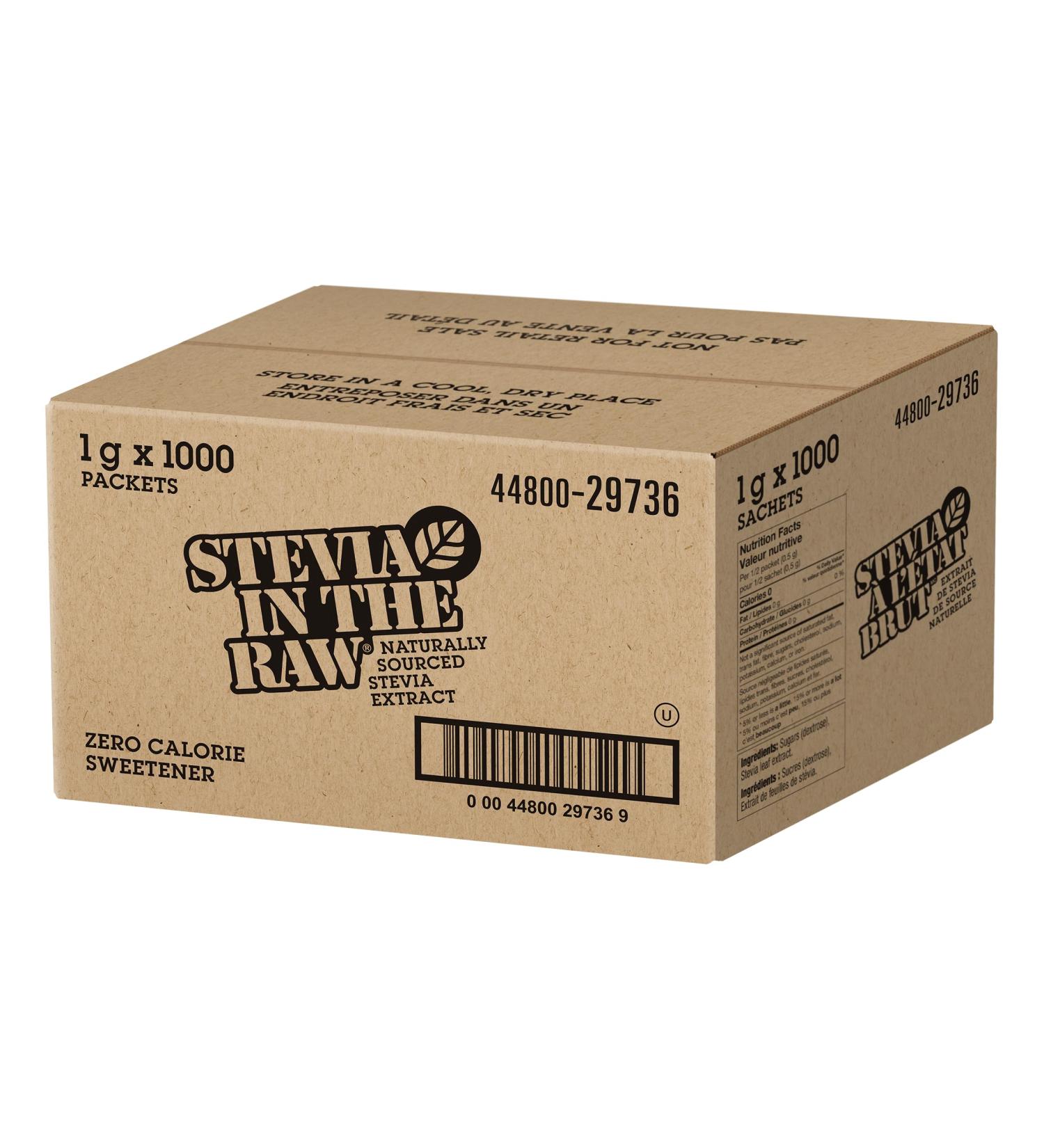 Stevia In The Raw - Zero-Calorie Natural Sweetener - Diabetic-Friendly Gluten-Free Kosher Vegan - Ideal for Iced and Hot Coffee Tea and Smoothies - 1000 Packets - Buy Online on GoSupps.com