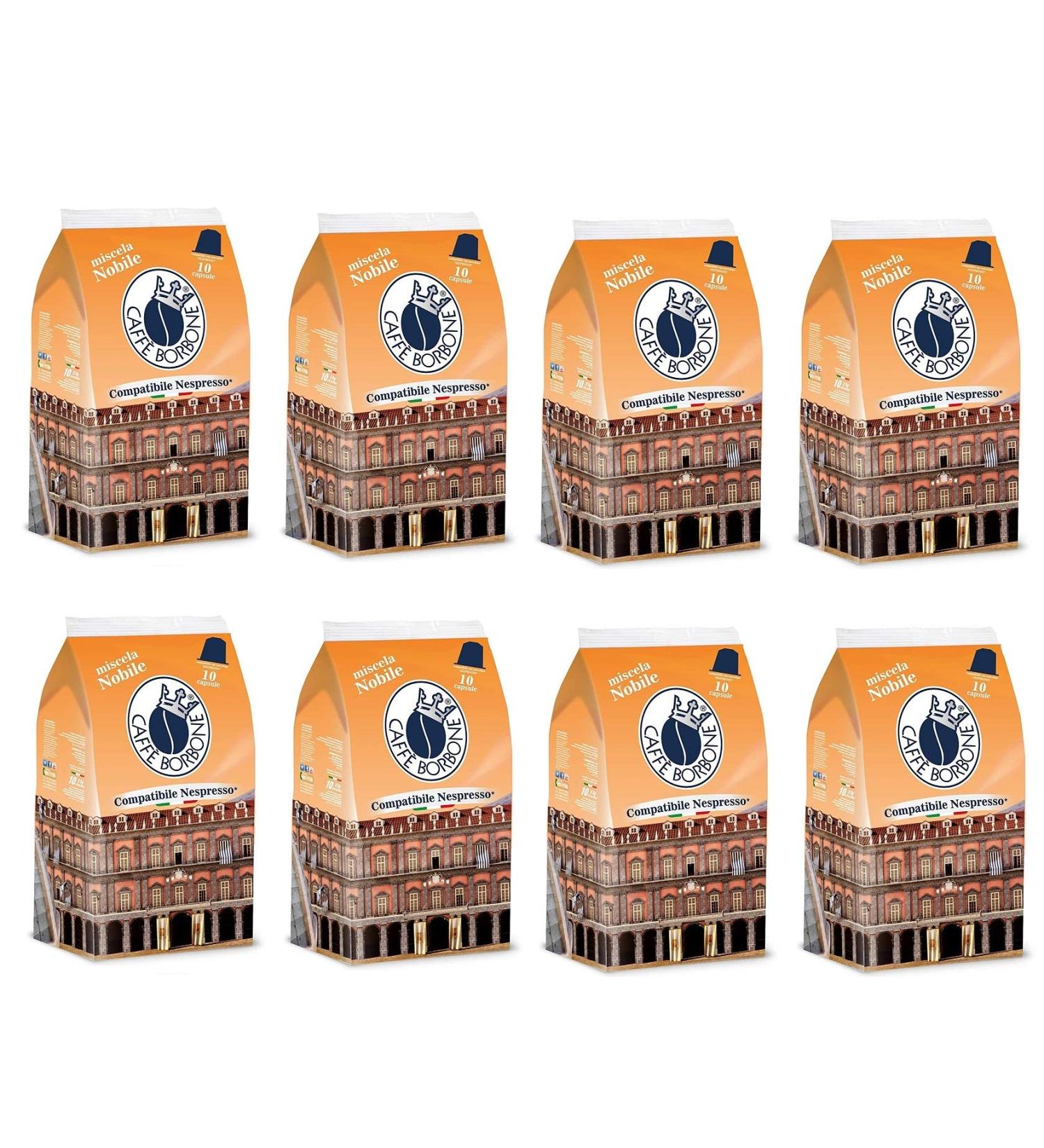 CAFF BORBONE Borbone Coffee 10 Capsule Miscela Nobile Compatible with Nespresso Machines for Home Use (10 x 5 g)