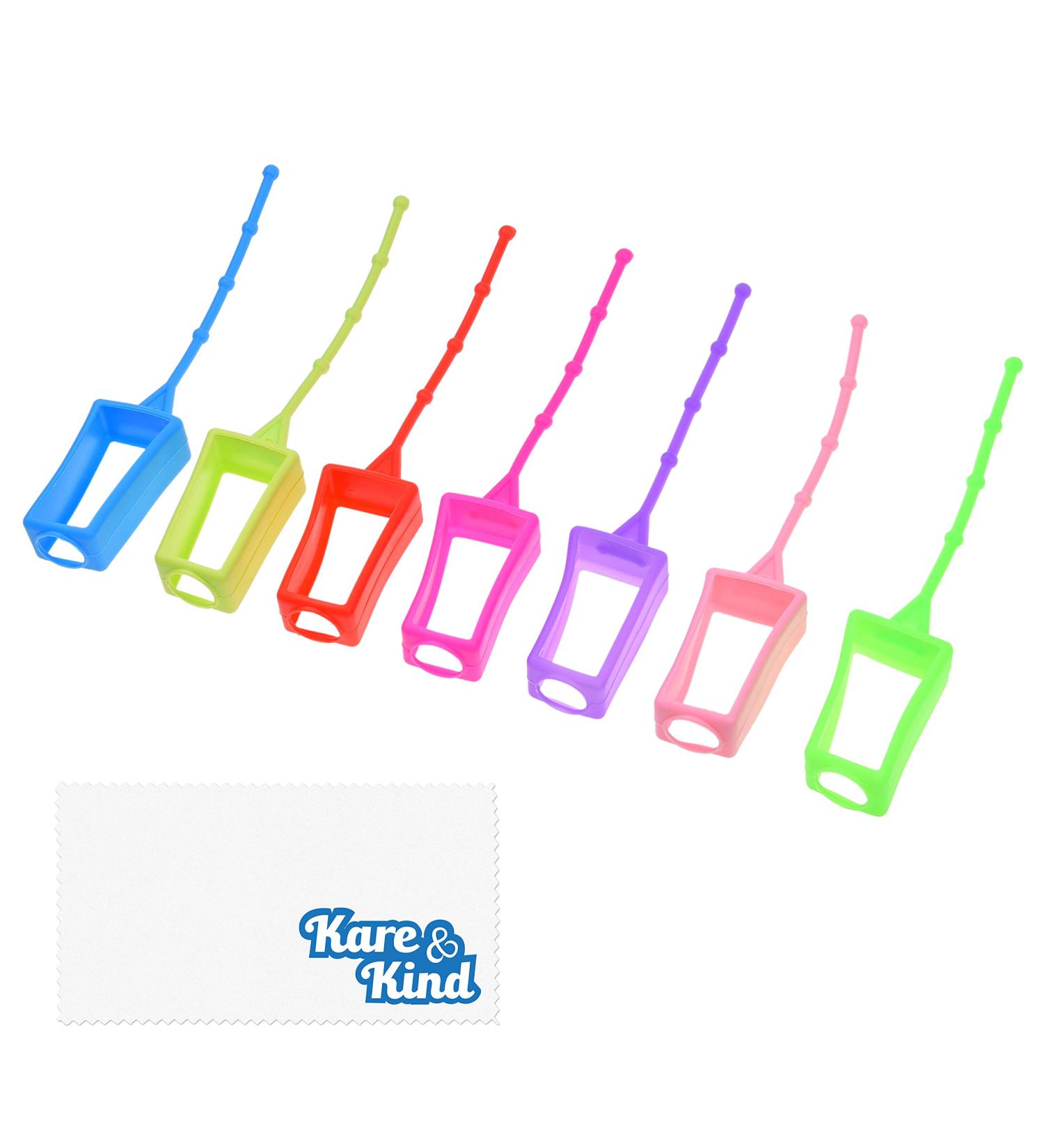 Kare & Kind 7x Silicone Hand Sanitizer Cases - Soft Holders for 30ML Bottles - Travel and Home Use - Adjustable Loops - Empty - Buy Online on GoSupps.com