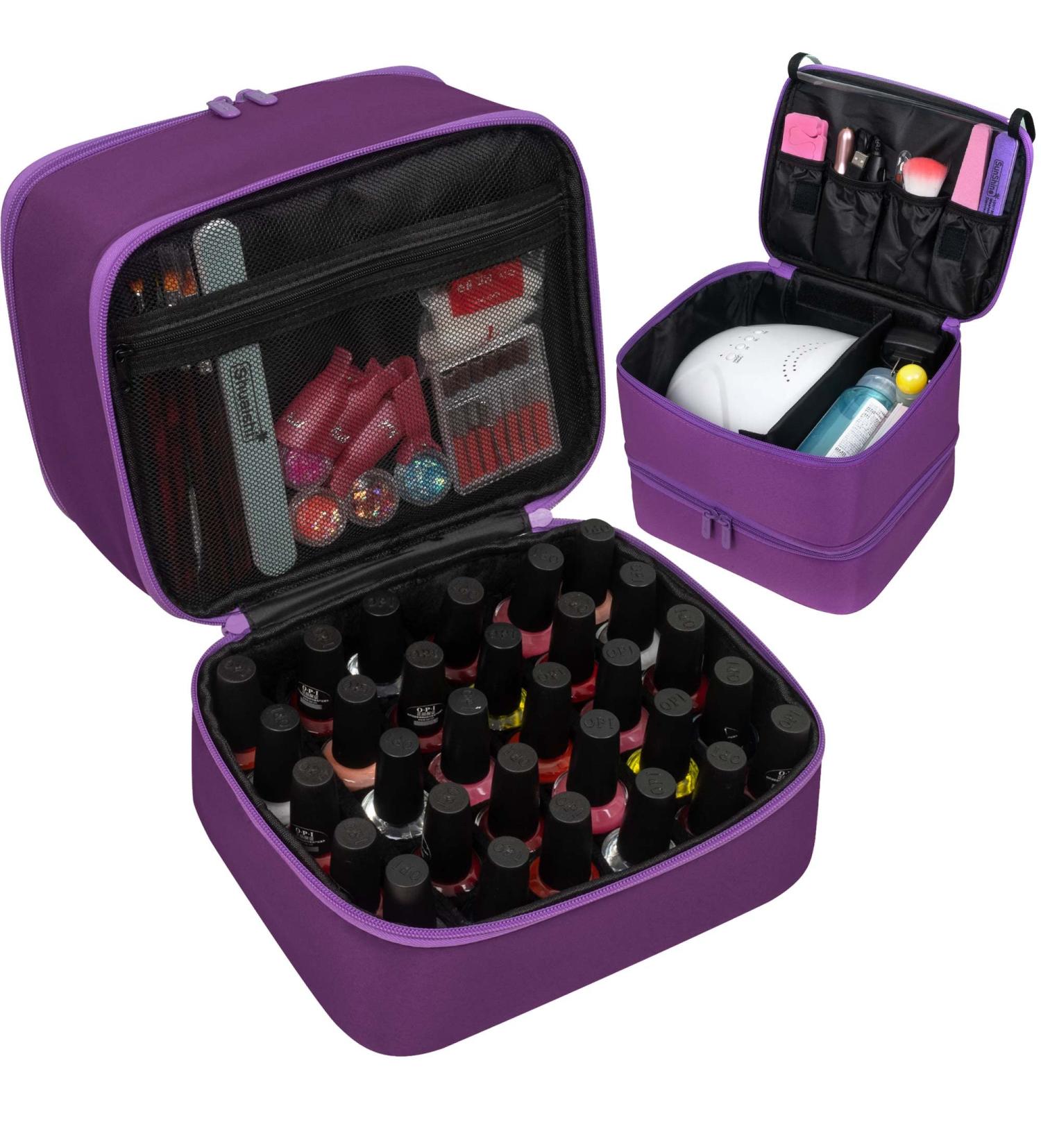 ButterFox Nail Polish Organizer Storage Case - Fits Nail UV Dryer Light and 30-40 Bottles - Nail Supplies Organizer (Royal Purple) - Buy Online on GoSupps.com