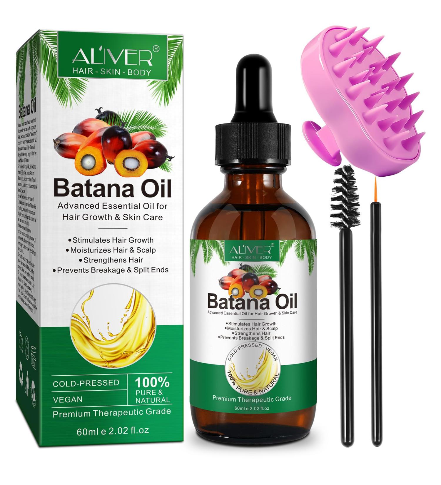 Organic Batana Oil for Hair Growth & Repair | 100% Pure Dr. Sebi Approved - 2.02 fl oz - Buy Online on GoSupps.com
