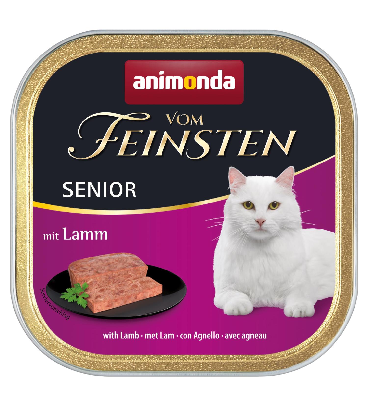 Animonda Vom Feinsten Senior Wet Food for Cats 7+ Years - Lamb Flavor 32 x 100g Pack - Buy Online on GoSupps.com