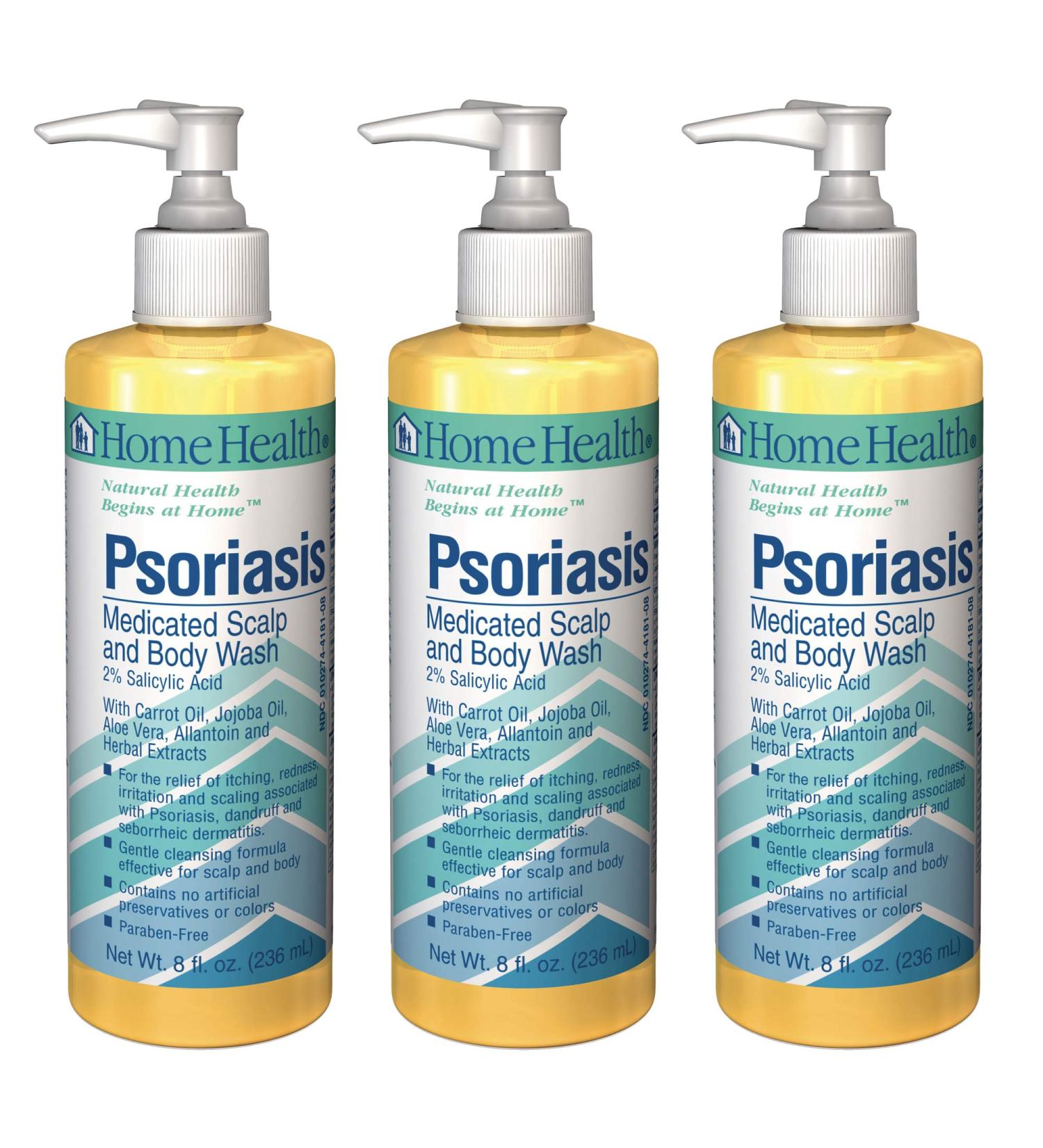 Psoriasis Medicated Scalp & Body Wash (3 Pack) - 8 fl oz - Salicylic Acid - Relieves Itching, Redness & Irritation - Non-GMO, Paraben-Free - Buy Online on GoSupps.com