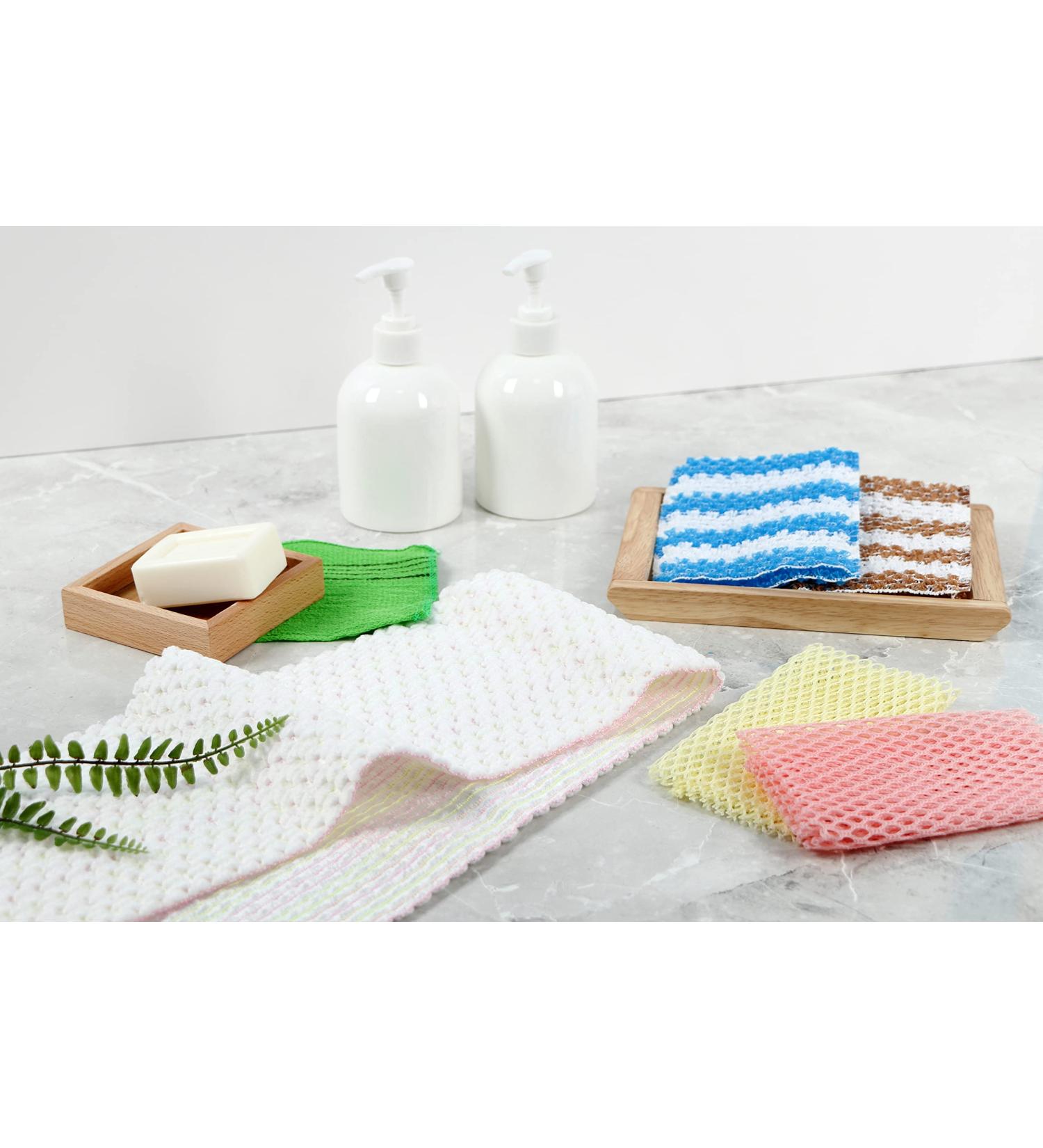 6-Pack Exfoliating Washcloth Set for Spa-Like Exfoliation and Improved Blood Circulation - Back Scrubbers Exfoliating Korean Washcloths for All Skin Types - Buy Online on GoSupps.com