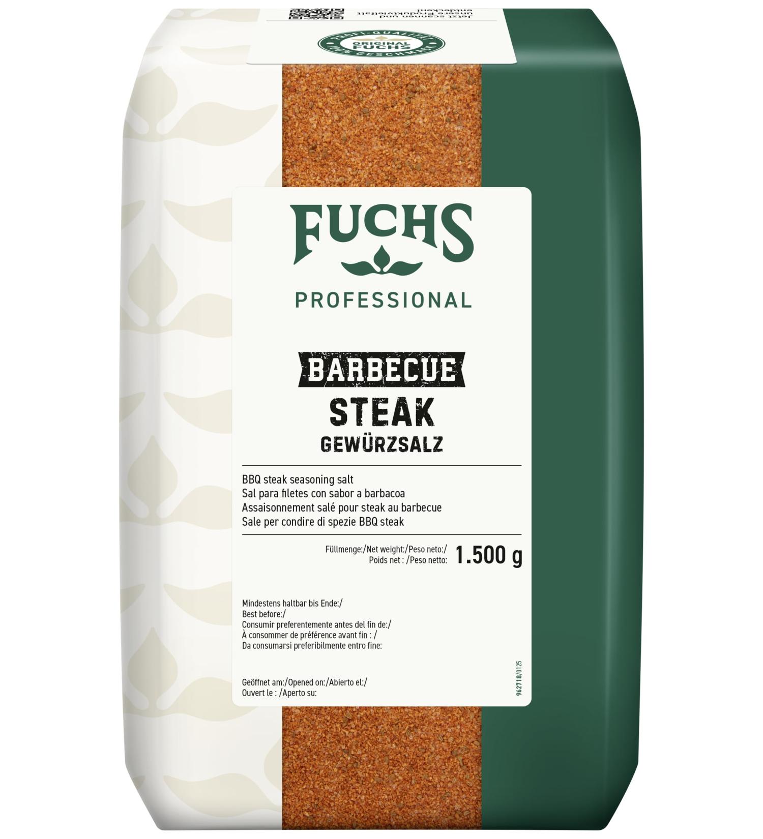 Fuchs Professional - Assaisonnement sal pour steak au barbecue | Pour assaisonner les steaks frits ou grill s | Qualit professionnelle pour les gros consommateurs | 1 5 kg dans un sac - Buy Online on GoSupps.com