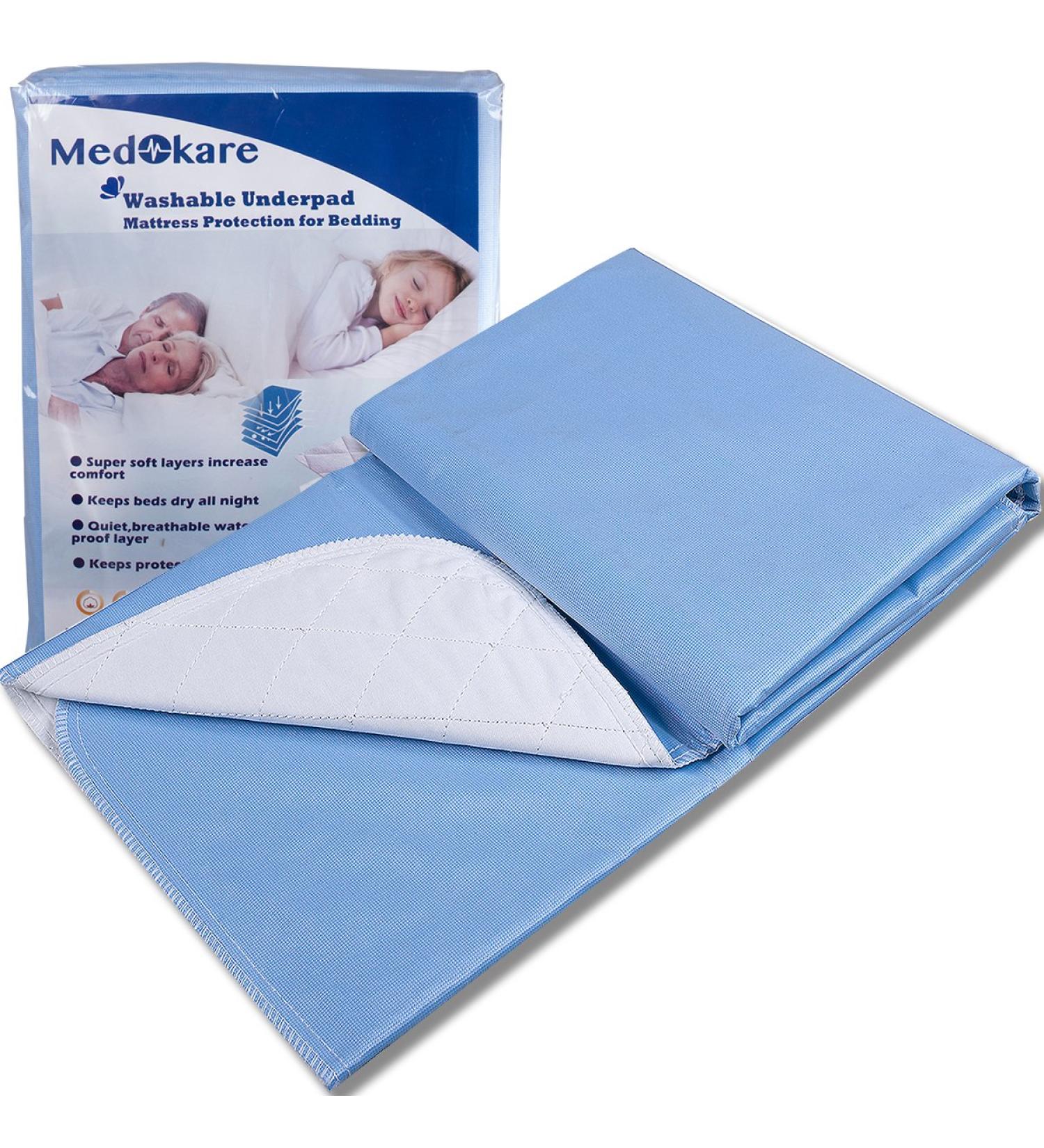 Medokare Bed Pads 3 Pack - 36in X 52in Washable Water-Resistant Reusable Incontinence Pads for Seniors, Adults, Kids - Buy Online on GoSupps.com