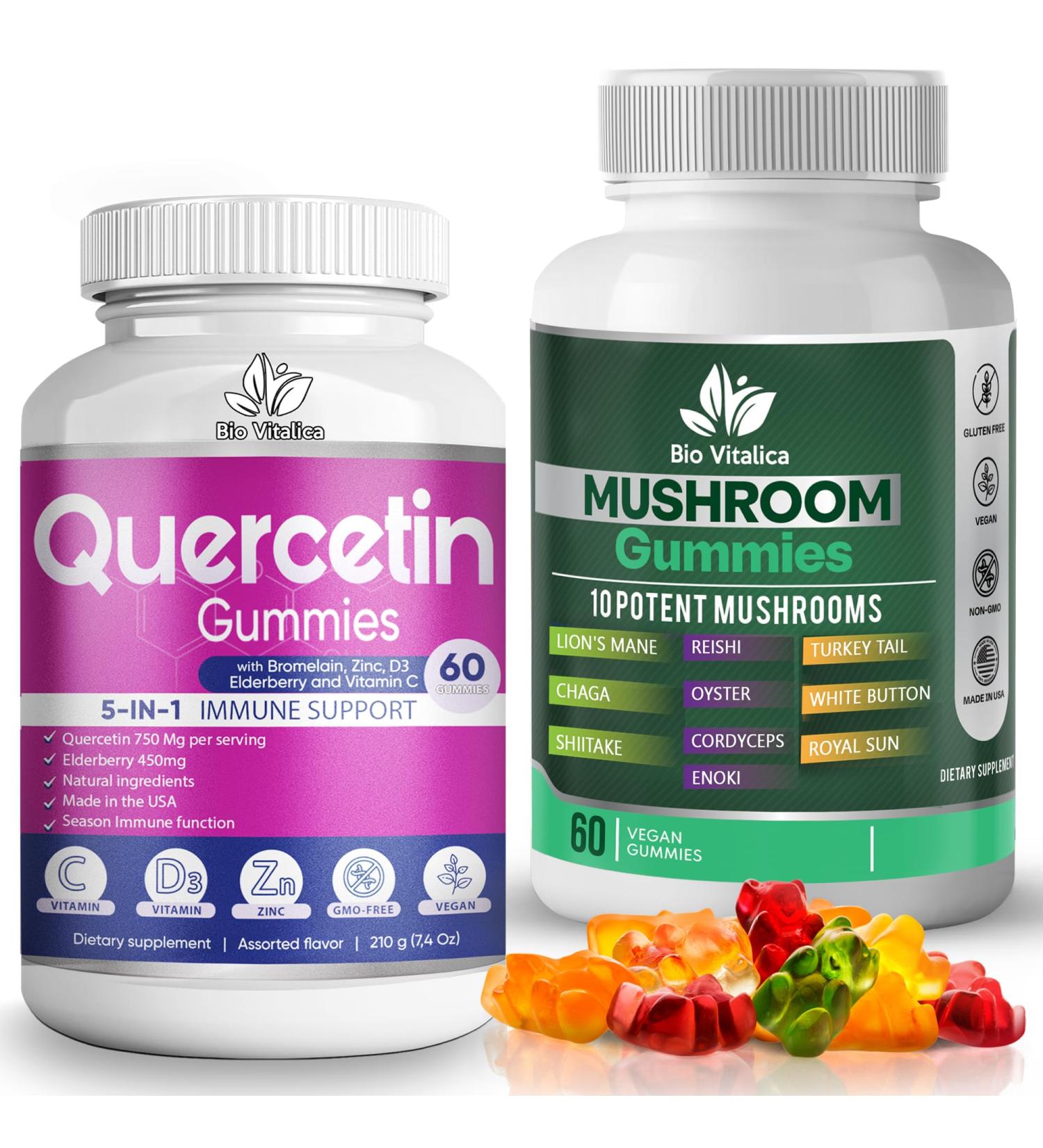 BIO VITALICA Quercetin Gummies & Mushroom Gummies (Bundle) - Buy Online on GoSupps.com
