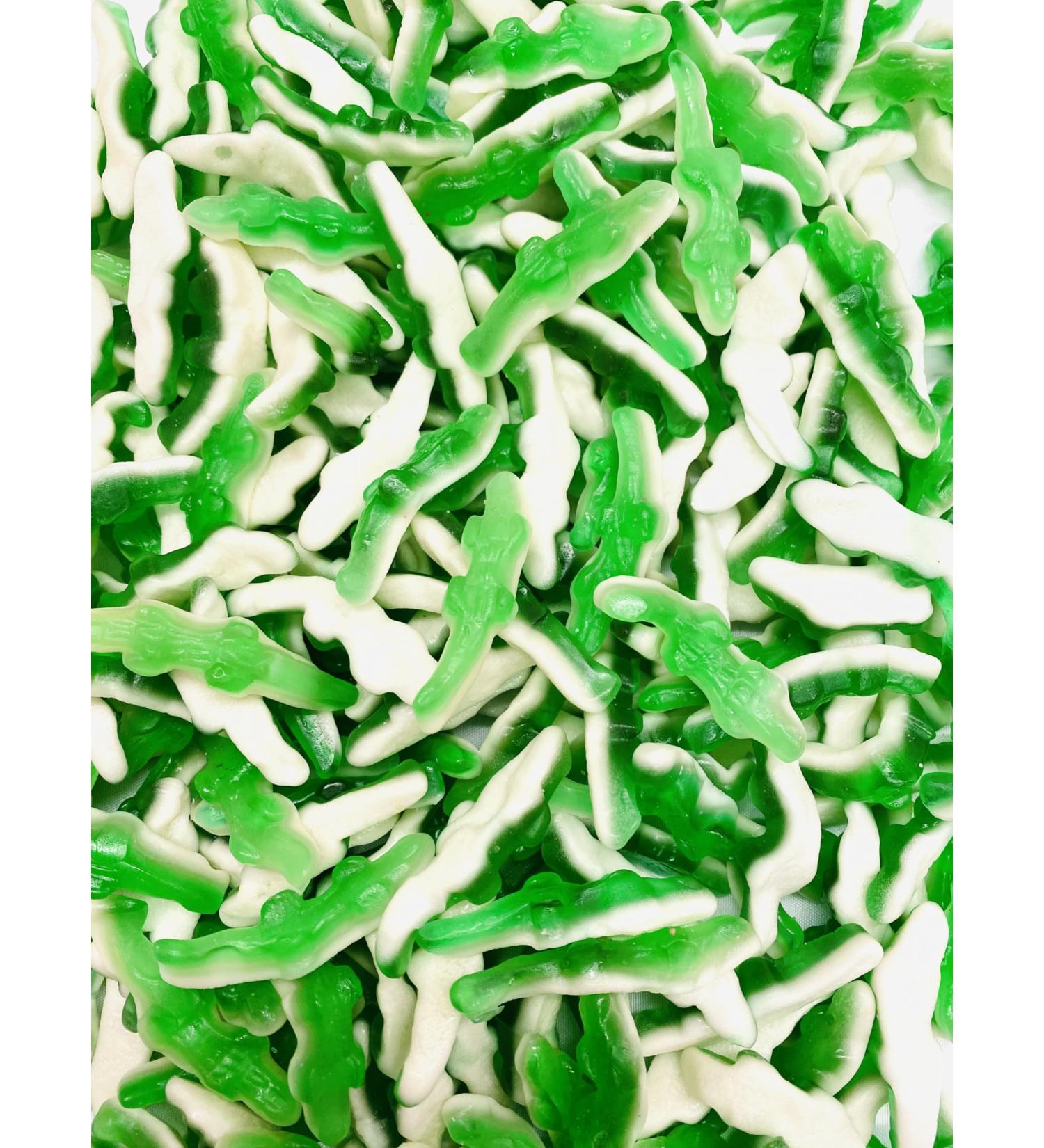 Gummy Fruit Flavour Jelly Crocodile Sweets - 1 KG Bag - Crocodile Shaped Sweets - Gummy With A Foam Bottom - Pick and Mix