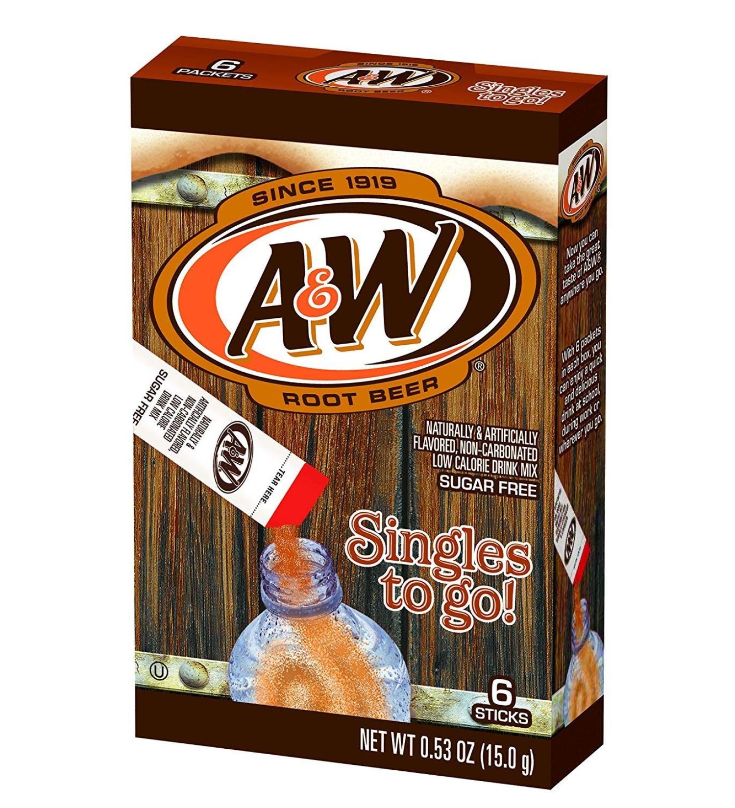 A&W Root Beer Sugar Free Singles To go Drink Mix by A&W-SET OF 4 raspberry 15 g (Pack of 4)