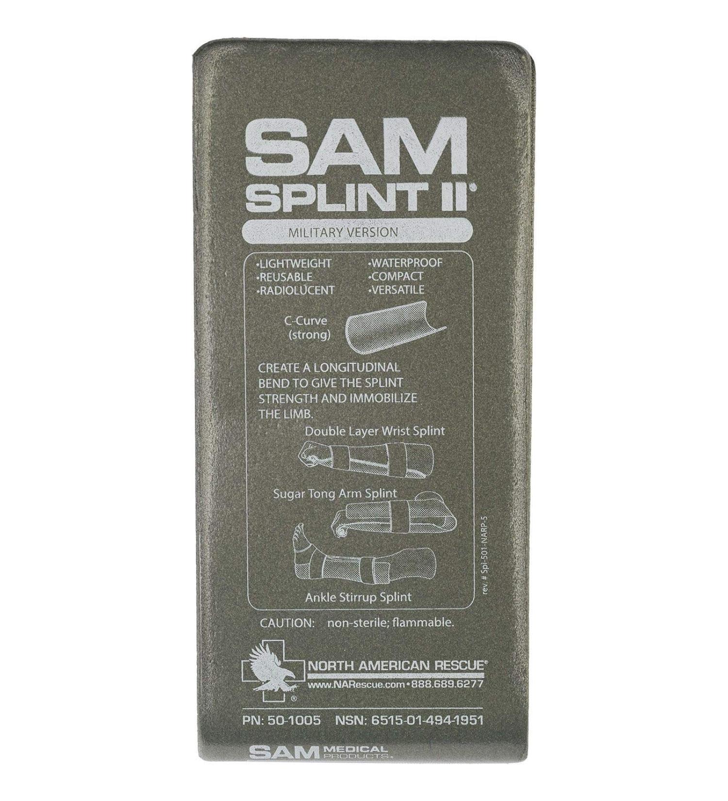 SAM Splint II Tactical Maleable Splint - Olive Drab | Flexible and Versatile splint for First Aid Kit - Buy Online on GoSupps.com