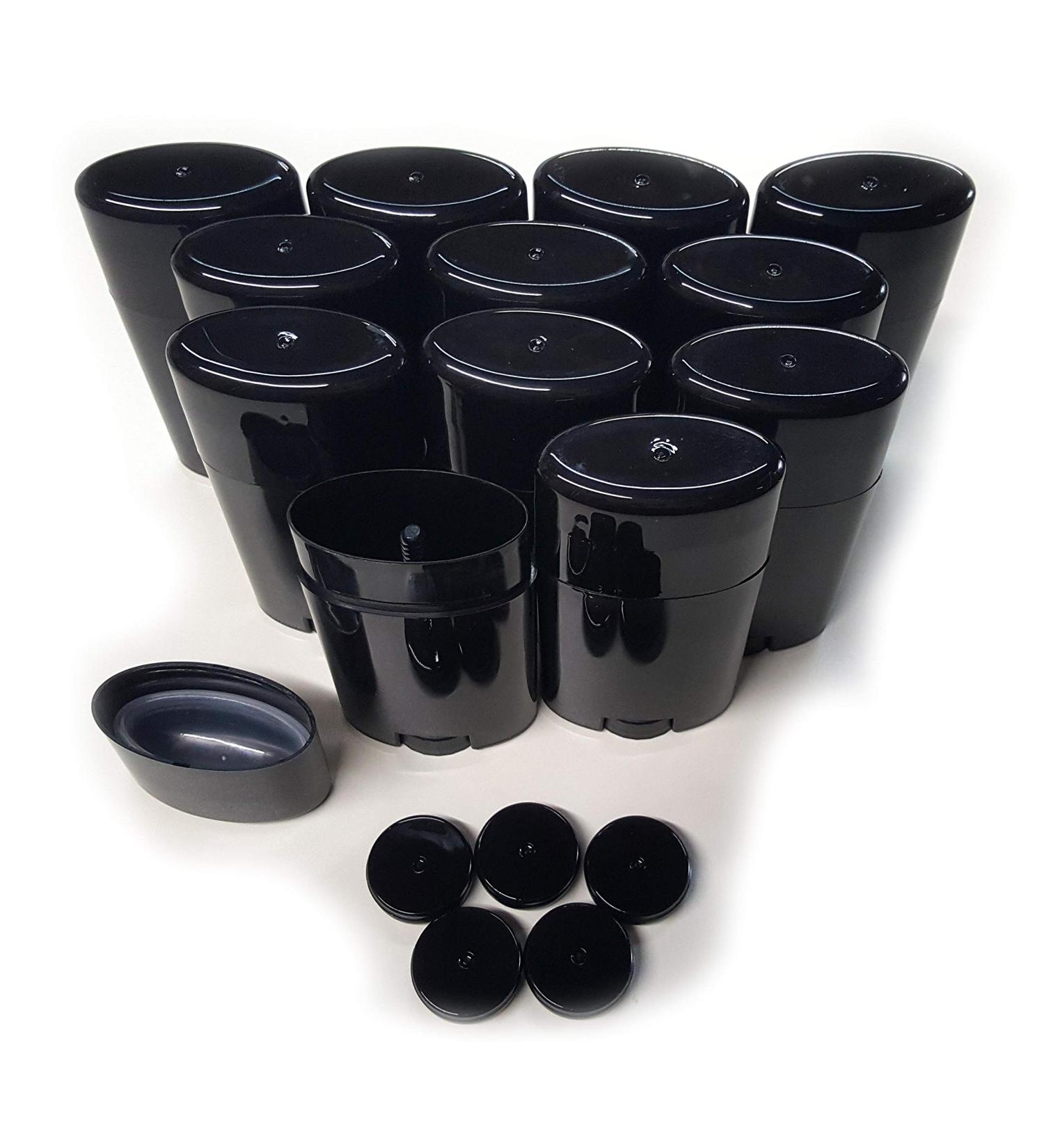 Empty Deodorant Containers - Twist-up Recyclable DIY Empty Deodorant OVAL Tubes Bottom-fill 2.0 Oz (12-Pack Black) 12-Pack Black - Buy Online on GoSupps.com