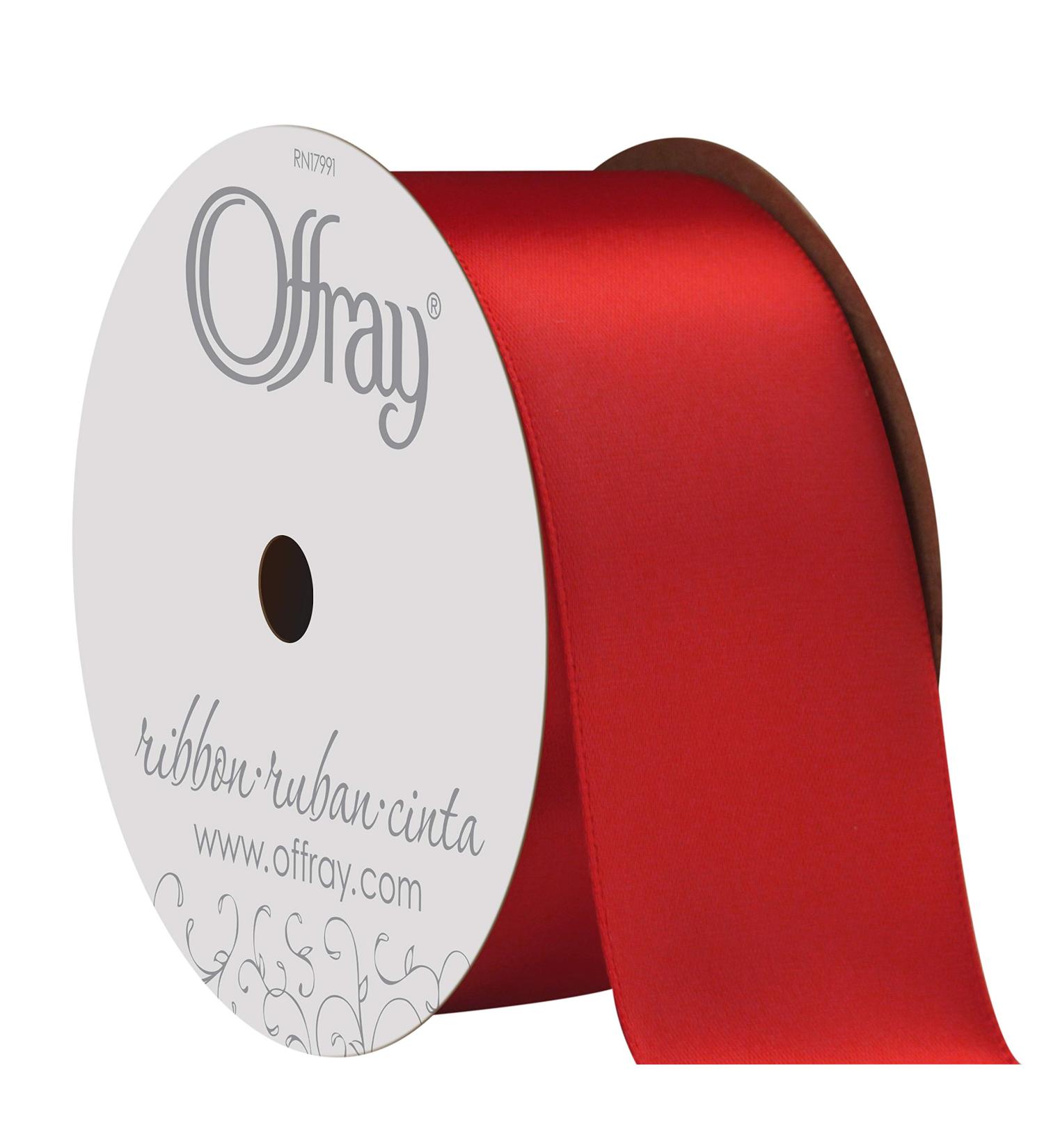 Berwick Offray 284933 1.5 Wide Double Face Satin Ribbon  Red  3 Yds 1-1/2 Inch x 12 Feet Red Solid - Buy Online on GoSupps.com