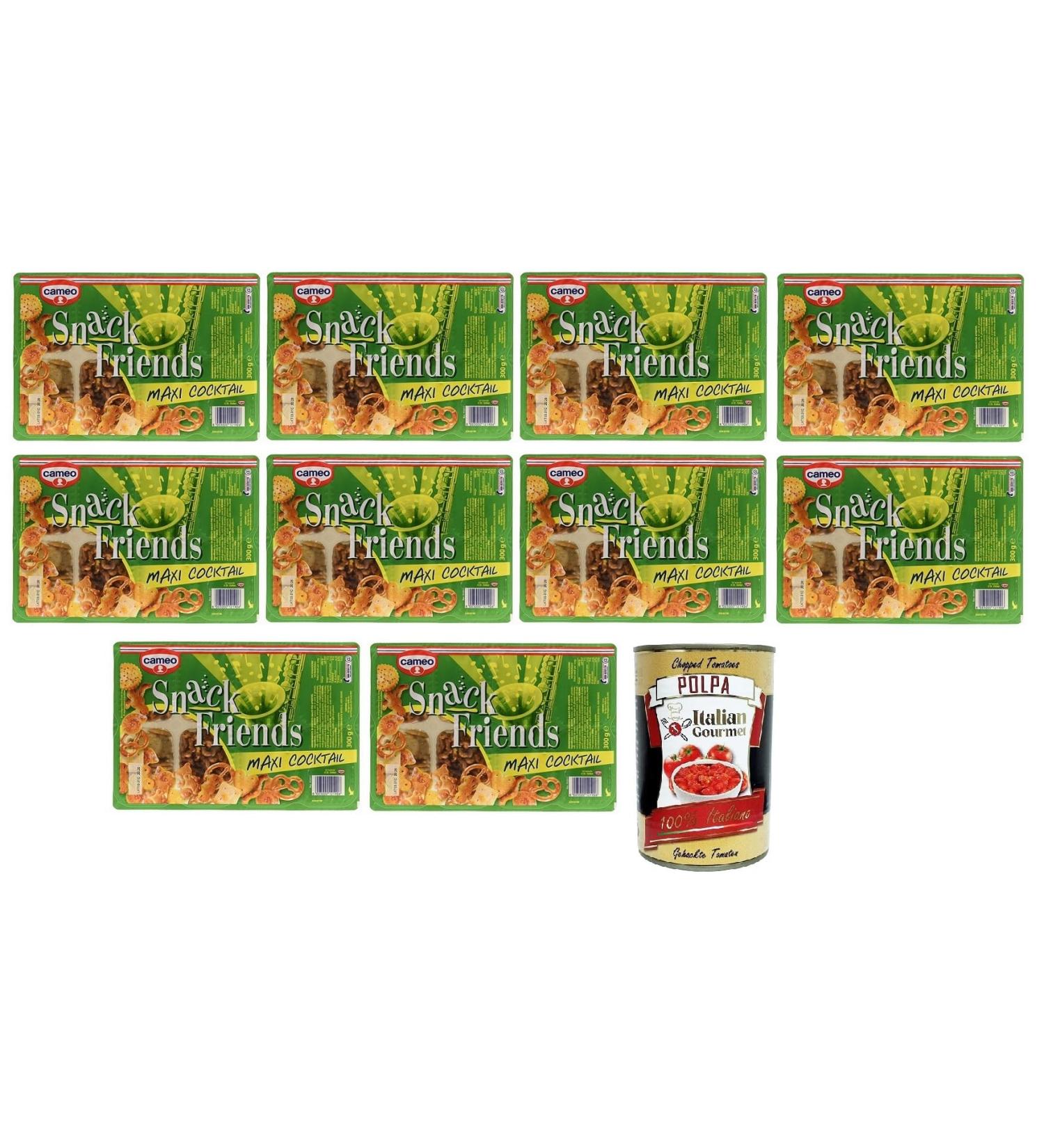  Italian Gourmet E.R. Set of 10 Cameo Snack Friends Maxi Cocktails - Pretzel Mix - Salty Snacks - 300 g + Pomodoro Pulp - 400 g - Buy Online on GoSupps.com