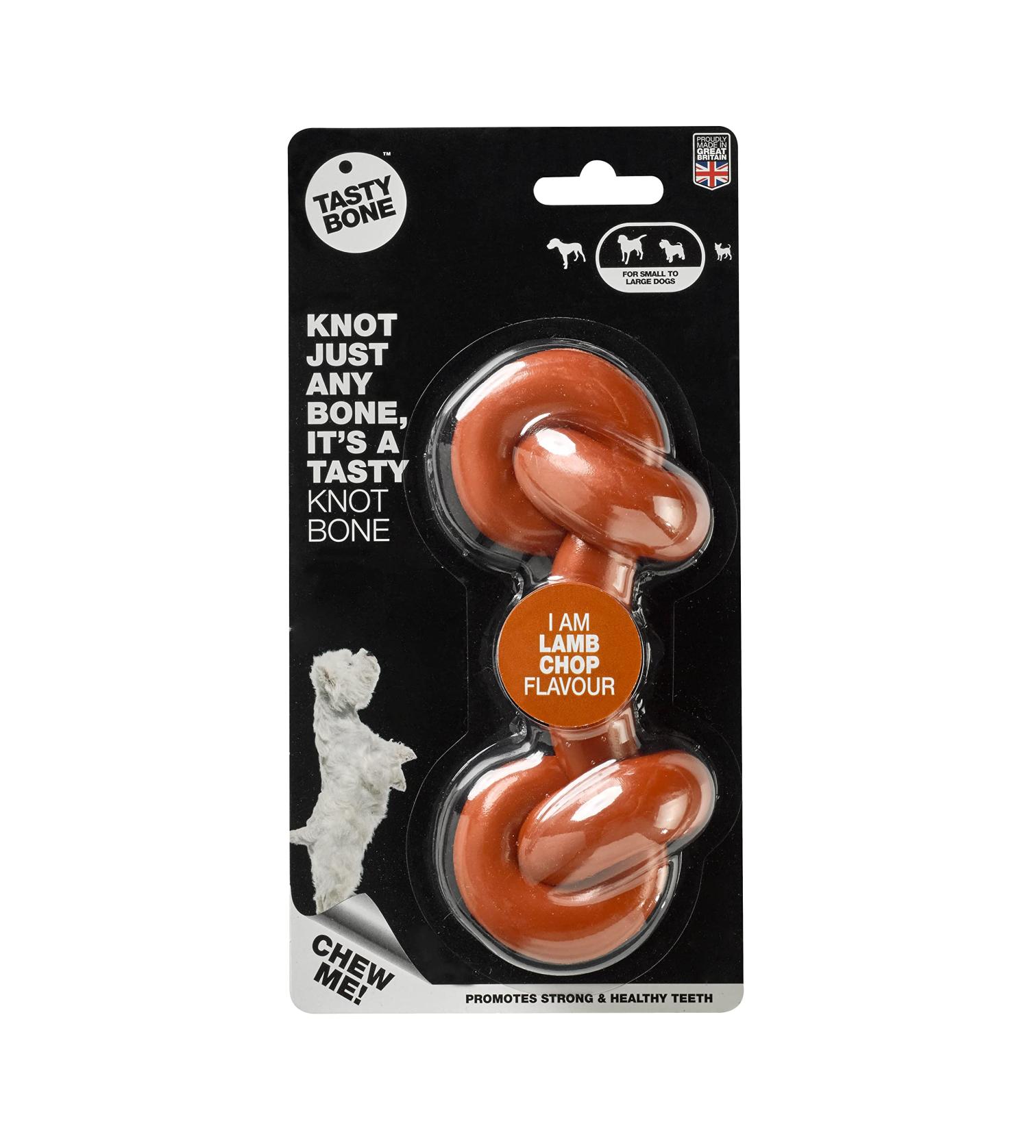 Rosewood TastyBone Extra Robust Knotted Nylon Dog Toy - Lamb Flavour Lamb Chop | International Shipping Available - Buy Online on GoSupps.com