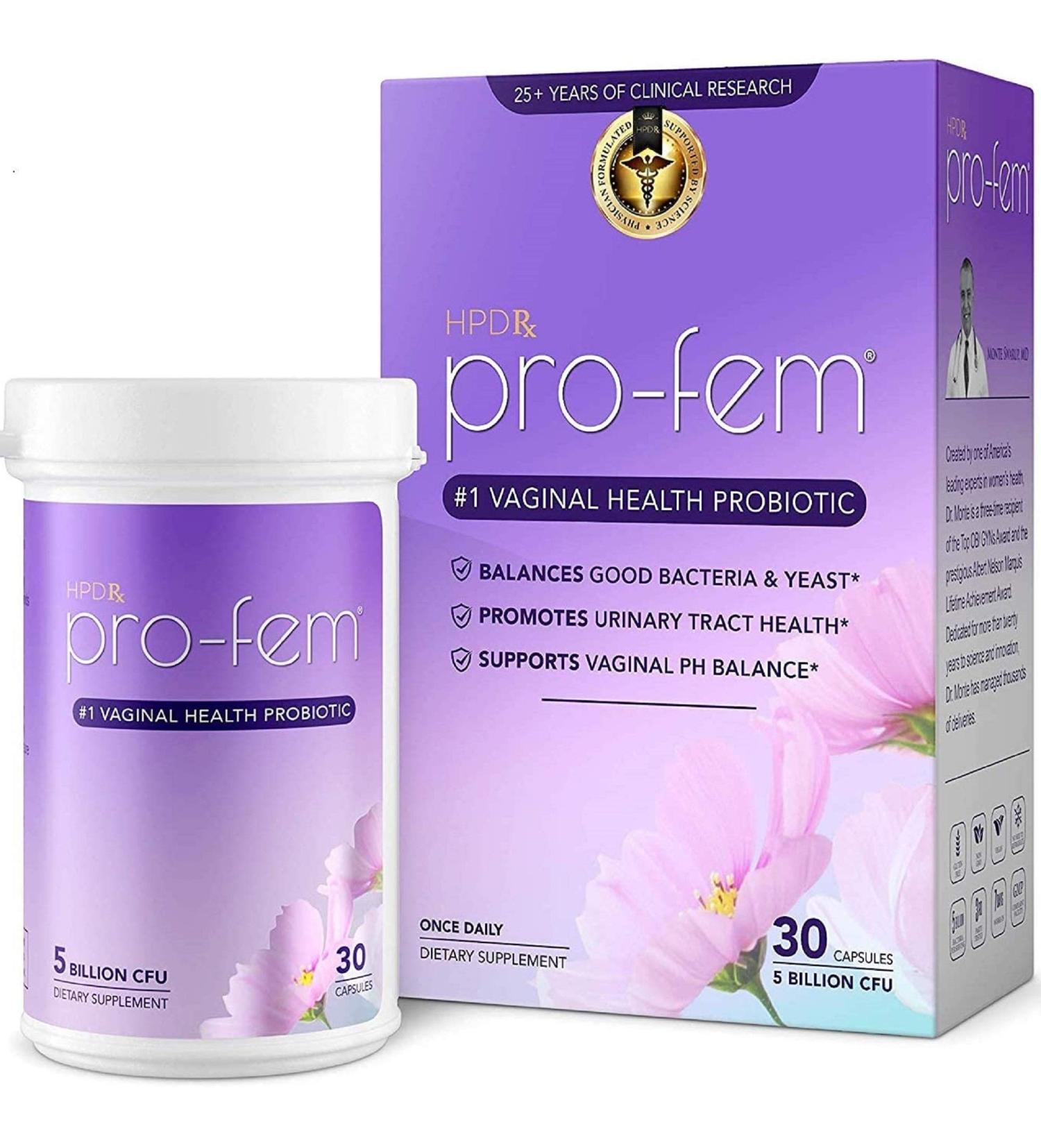 HPD Rx Pro-Fem Vaginal Health Probiotic - Clinically Proven Yeast & PH Balance Support - Buy Online on GoSupps.com