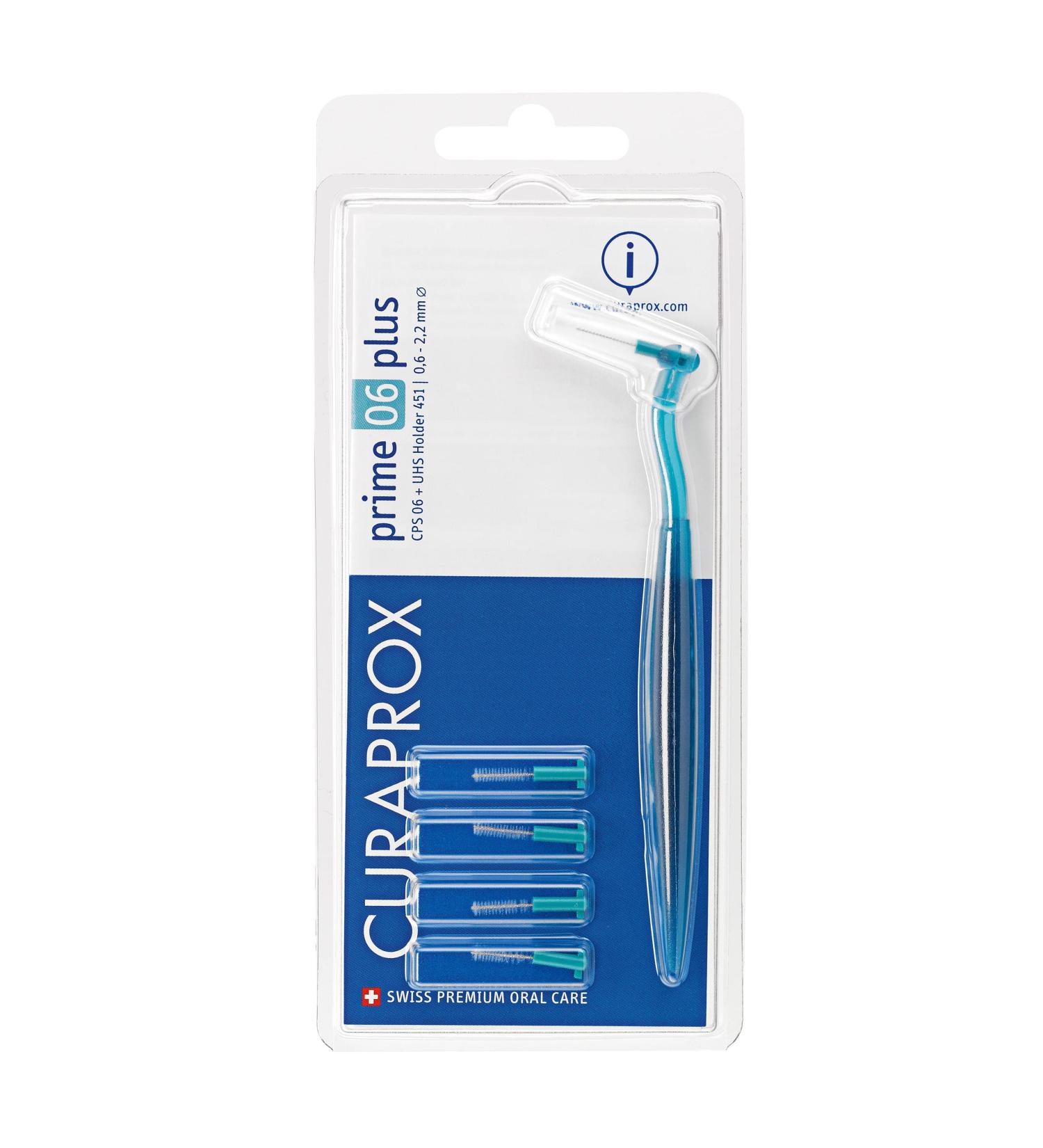 Curaprox CPS 06 Prime Plus Red Interdental Brushes - Set of 5 with Holder UHS 451 | 2.2mm Effectiveness - Buy Online on GoSupps.com