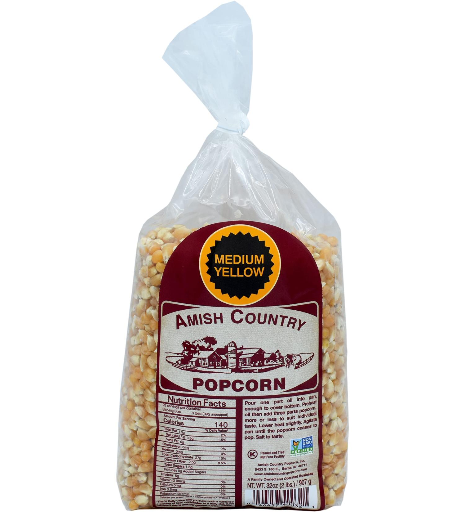 Amish Country Popcorn - 2 lb Medium Yellow Kernels | Non-GMO, Gluten-Free, Old Fashioned - Buy Online on GoSupps.com