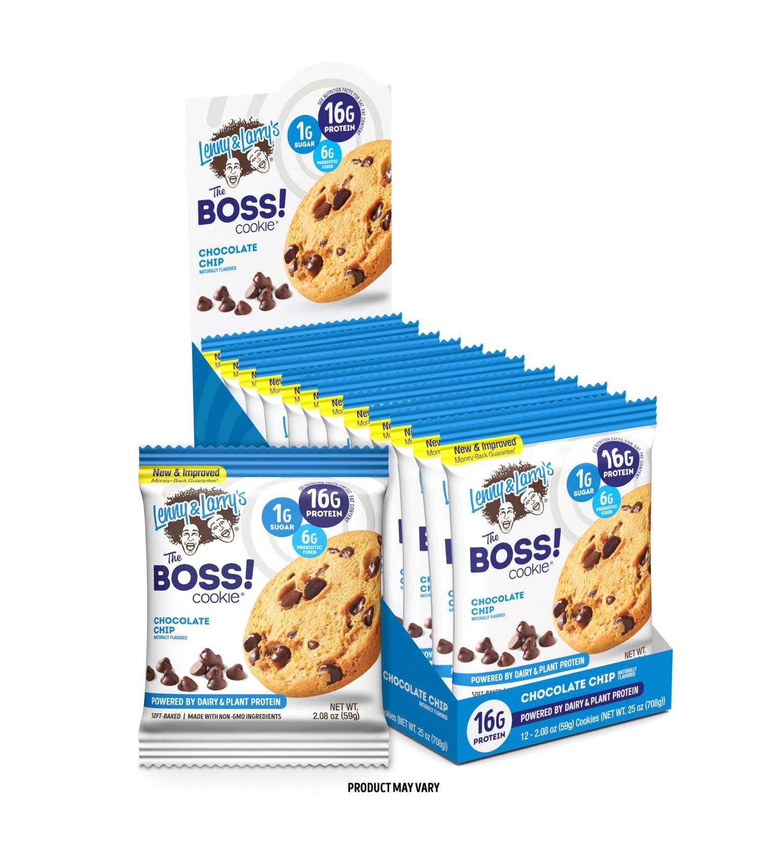 Lenny & Larry's The BOSS Cookie - Chocolate Chunk (12 Pack, 2 oz Each) - High Protein Snack - Buy Online on GoSupps.com