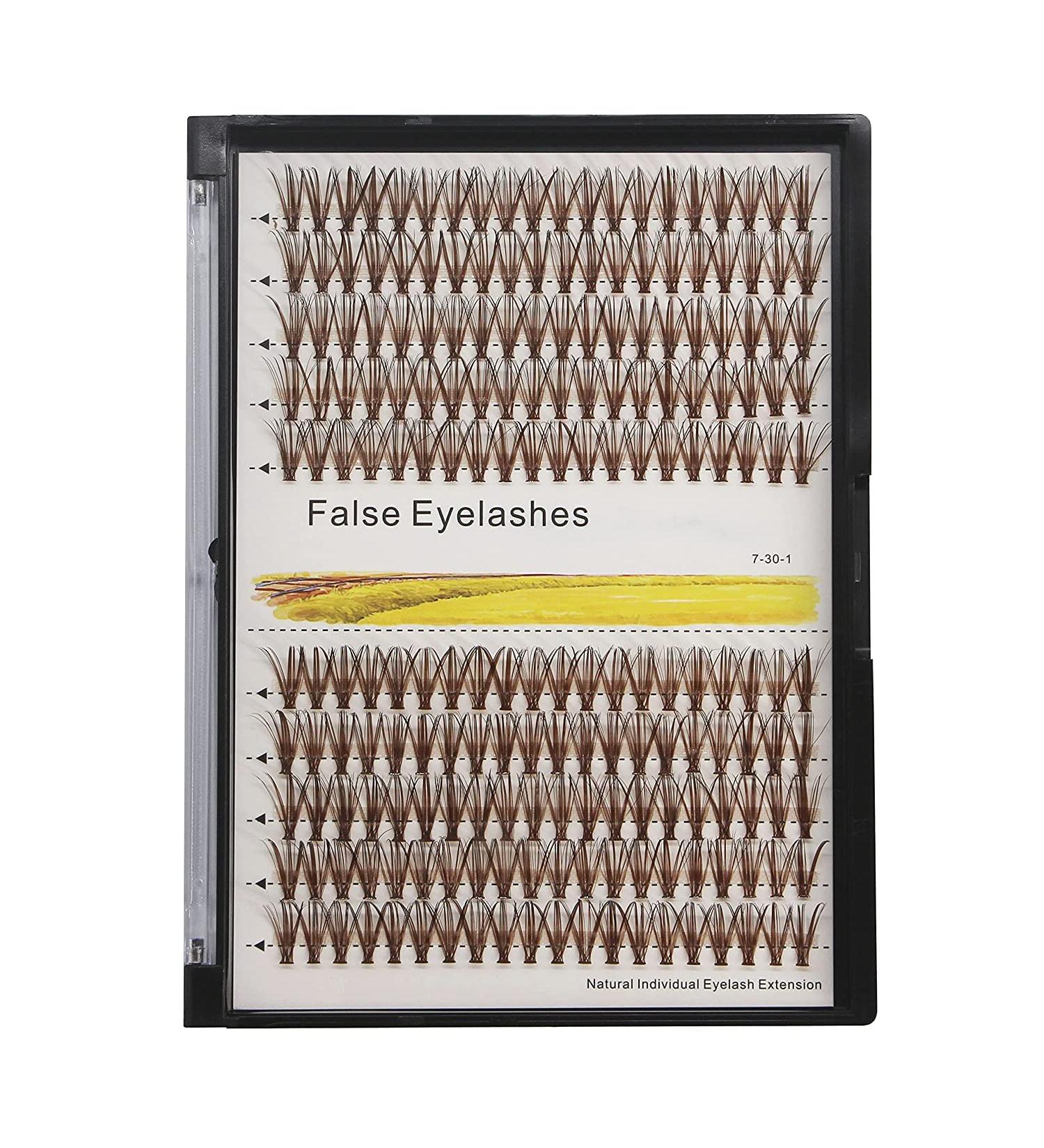 Hannahool 120pcs 10-20mm 0.07mm D Curl Brown Individual False Eyelashes - Long Natural Makeup Cluster Extensions (12mm) - Buy Online on GoSupps.com