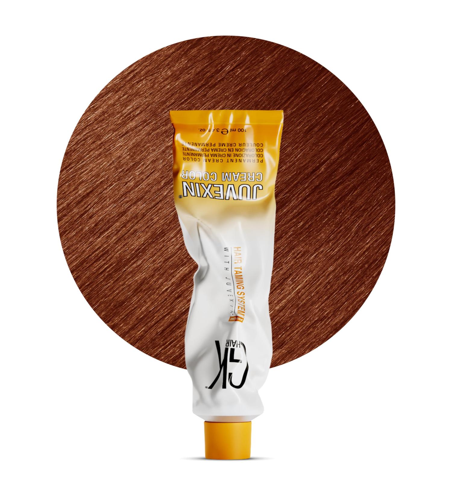 GK HAIR Global Keratin Hair Color Cream - Intense Copper Blonde 7.44 | Long Lasting Nourishing Permanent Dye | 3.4 Fl Oz (100ml) - International Shipping Available - Buy Online on GoSupps.com