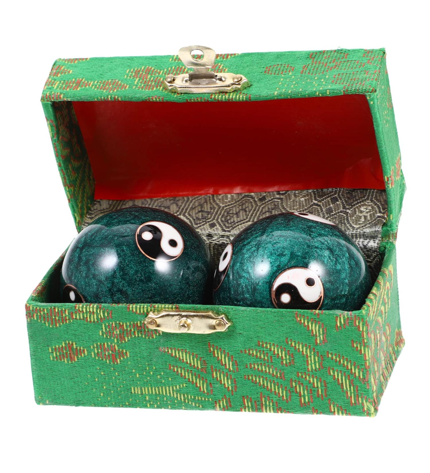 Frcolor 2-Pack Health Massage Handball Stress Balls for Hand Exercises | Premium Chinese Massage Roller Balls for Stress Relief - Buy Online on GoSupps.com