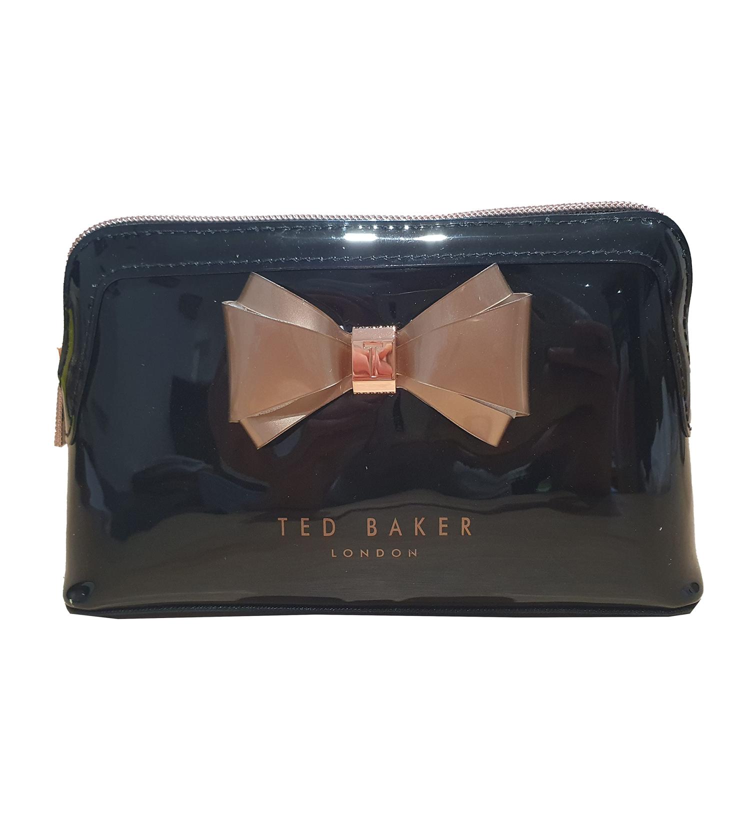 Ted Baker Aimee Curve Bow Cosmetic Bag - Stylish Black Makeup Organizer | International Shipping Available - Buy Online on GoSupps.com