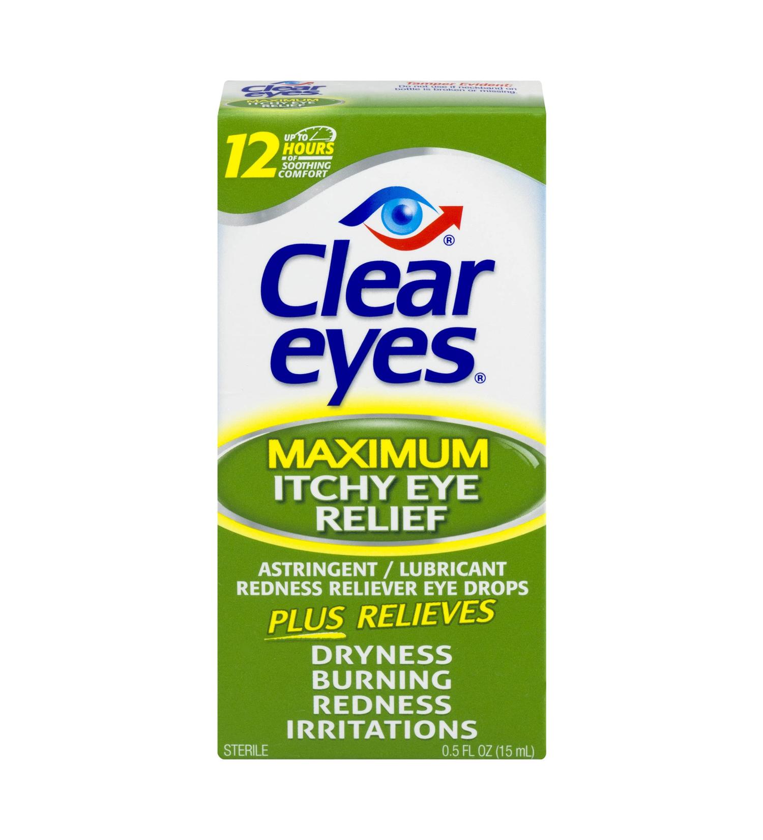 Clear Eyes Itchy Eye Relief 0.5oz - Alleviates Dryness Burning Redness & Irritations - Fast Shipping Worldwide - Buy Online on GoSupps.com