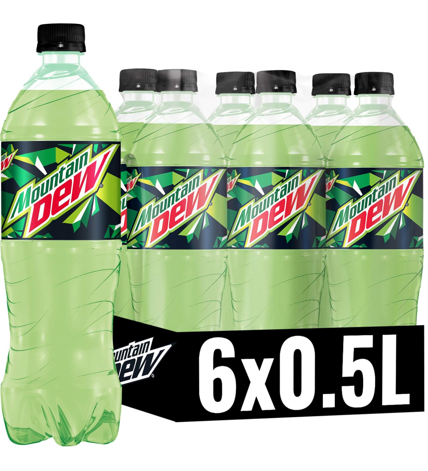Buy Mountain Dew Regular - Caffeinated Lemonade Drink (6 x 0.5L) | Authentic USA Flavor - International Shipping Available - Buy Online on GoSupps.com