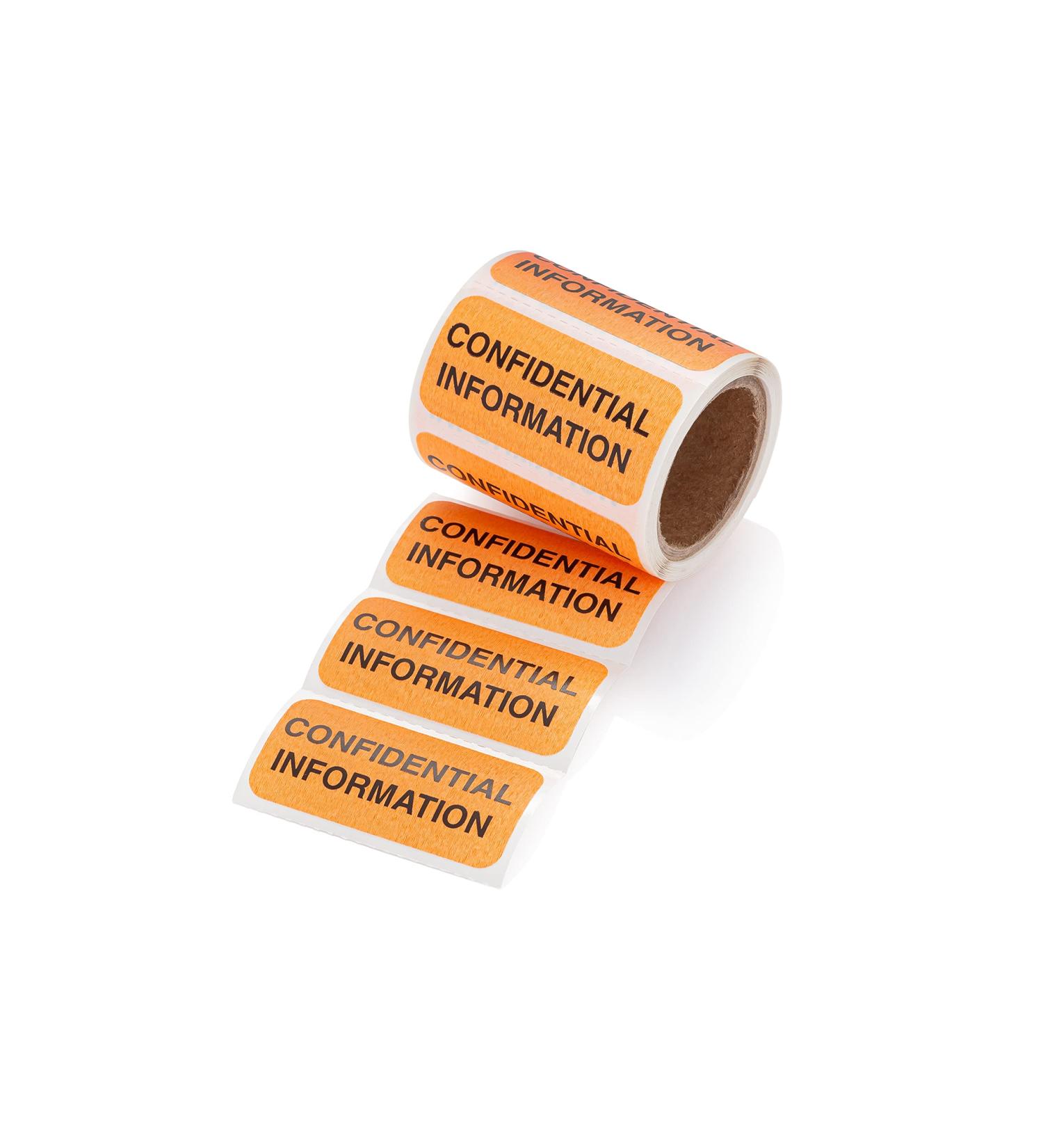 Carstens Medical Stickers: Confidential Information Alert Labels - Roll of 100 in Orange and Black - Buy Online on GoSupps.com