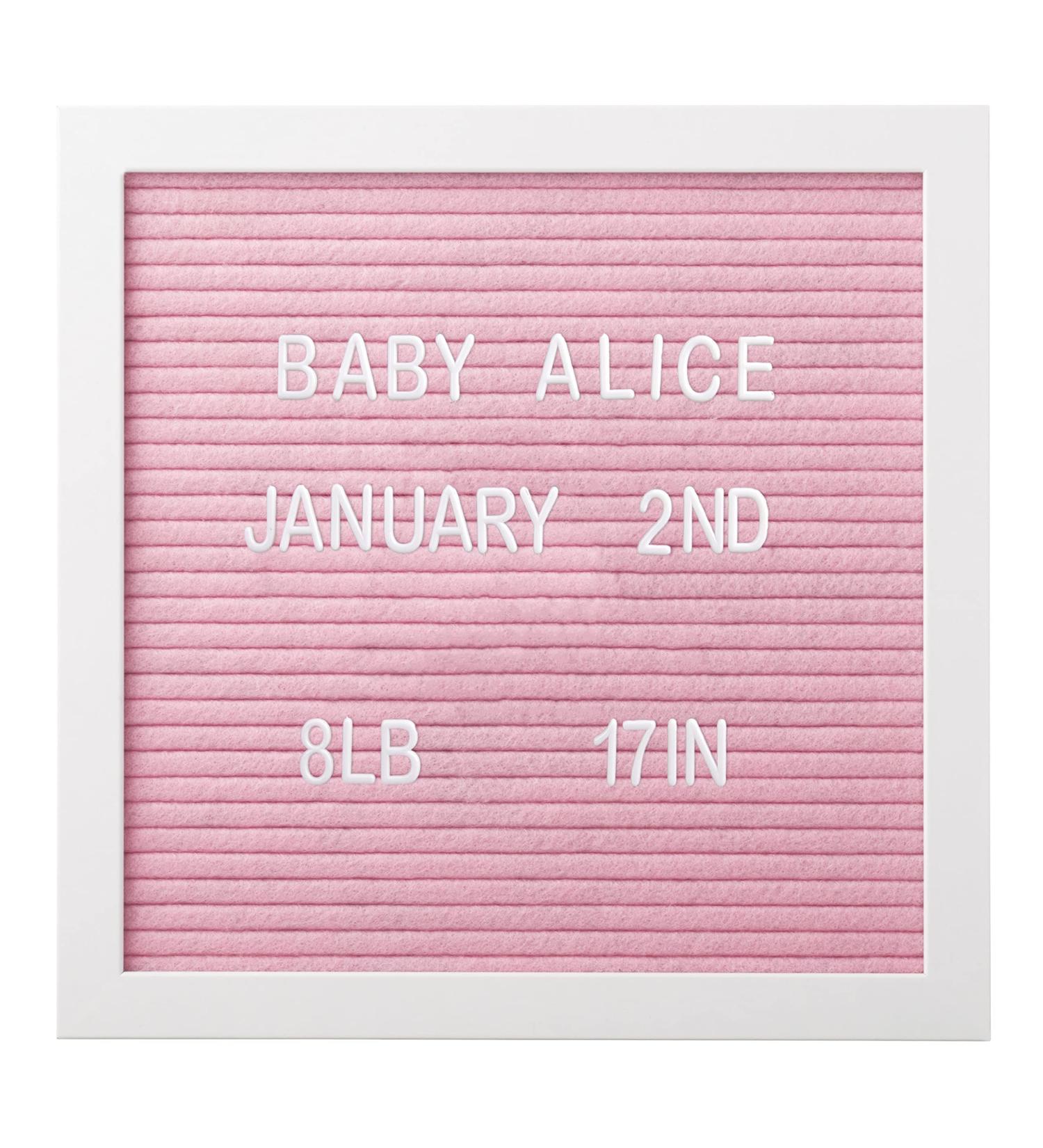 Pearhead Classic Pink Wooden Letterboard Baby Keepsake Photo Prop with 294 Letters - Buy Online on GoSupps.com
