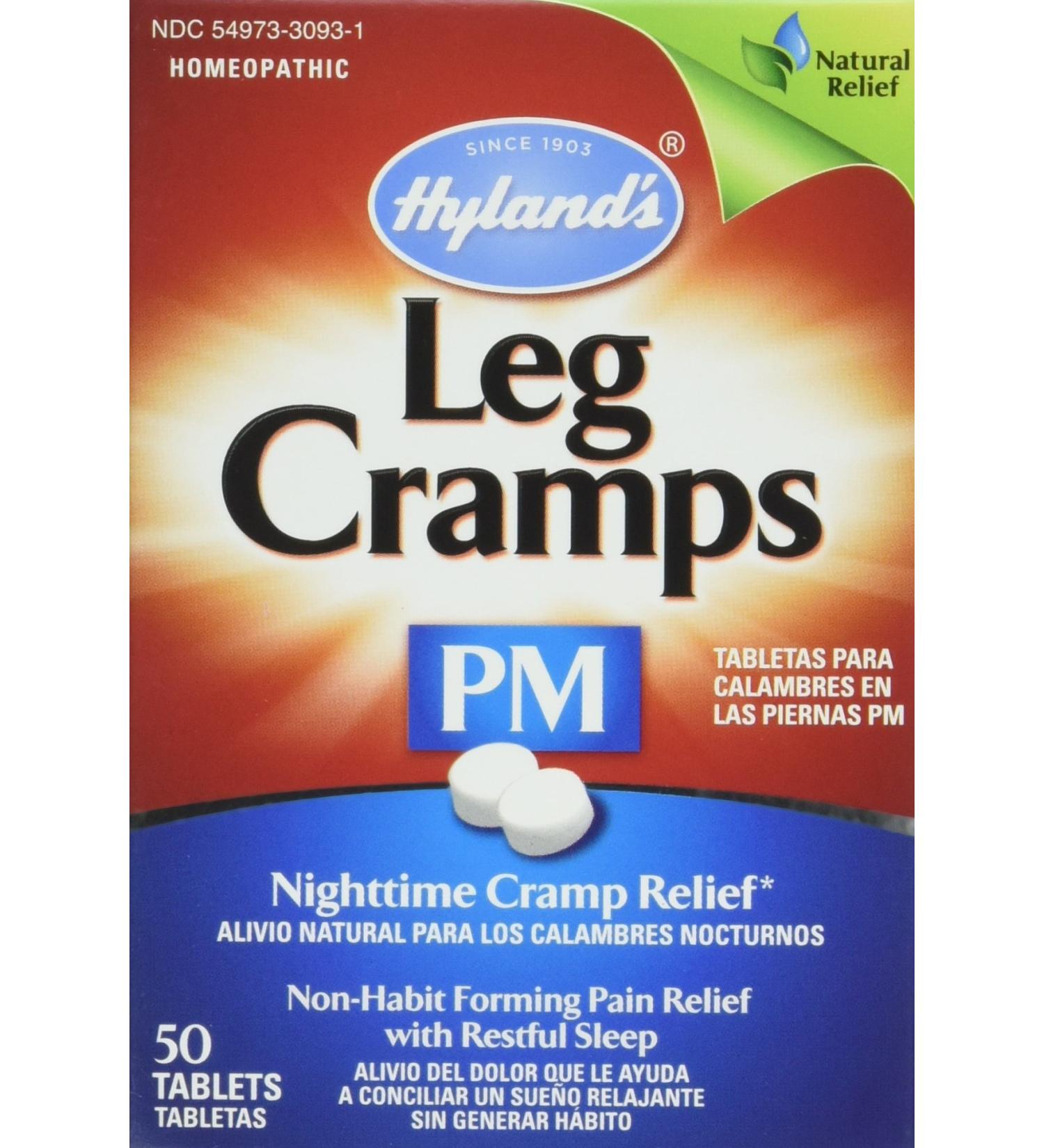 Hyland's Leg Cramps PM Homeopathic 50 Tablets - Natural Relief for Nighttime Leg Cramps - Buy Online on GoSupps.com